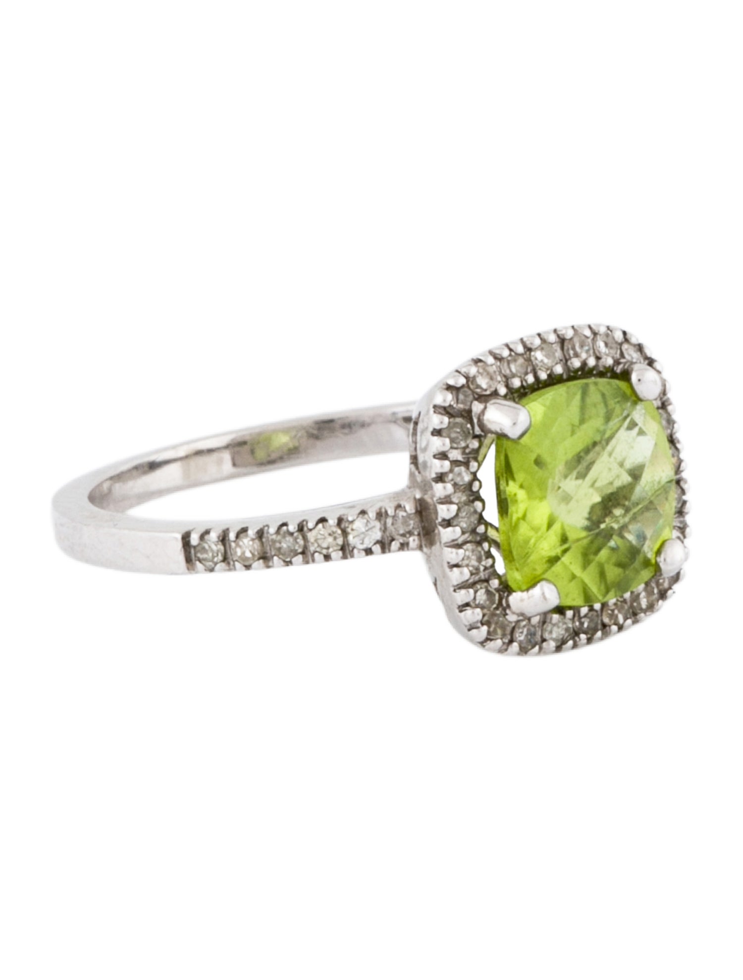 Ring 10K Peridot & Diamond Cocktail
