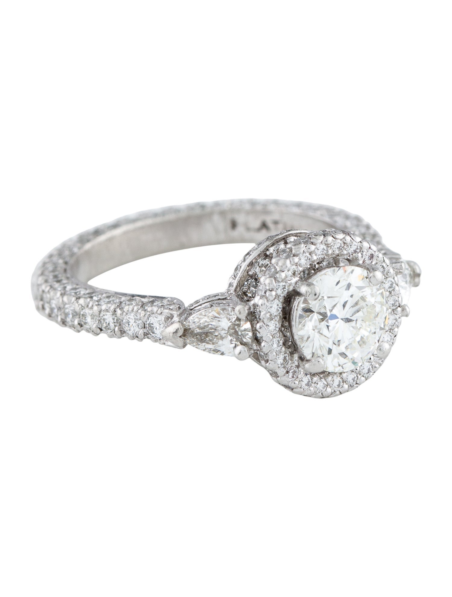 Ring Platinum 1.06ct Diamond Halo Engagement