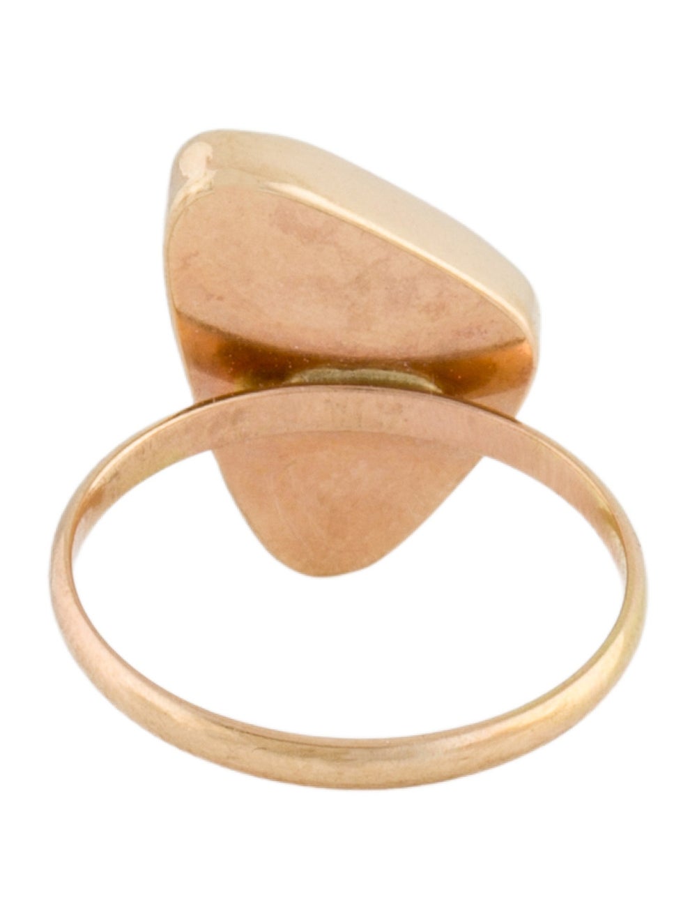 Ring 14K Rose Gold Featuring Triangular Boulder O… - image 4