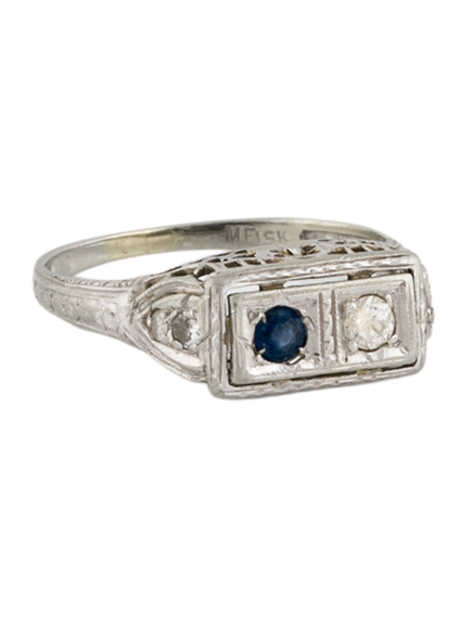 Ring 18K Sapphire & Diamond Filigree