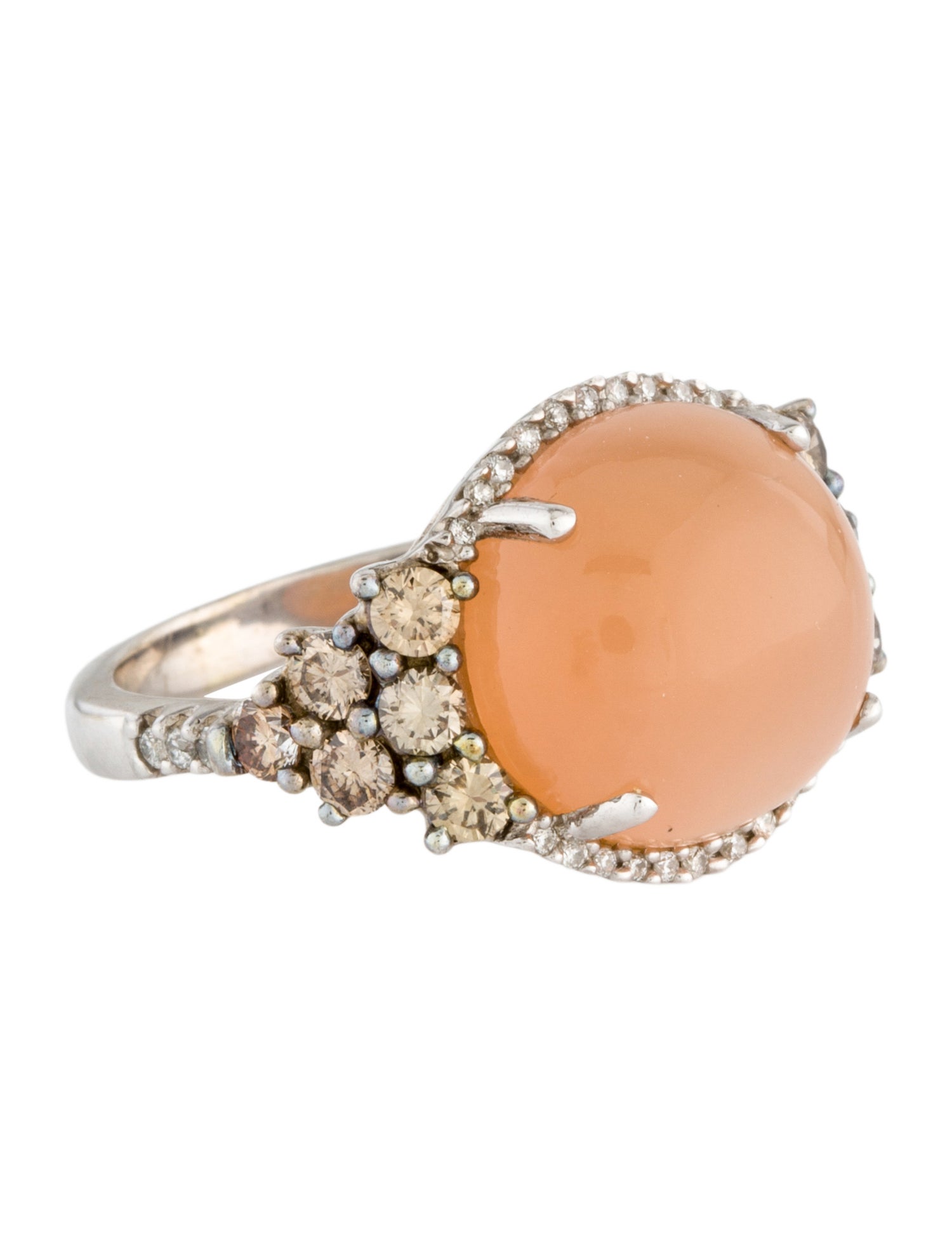 Ring 14K 5.70ct Moonstone & Diamond Cocktail