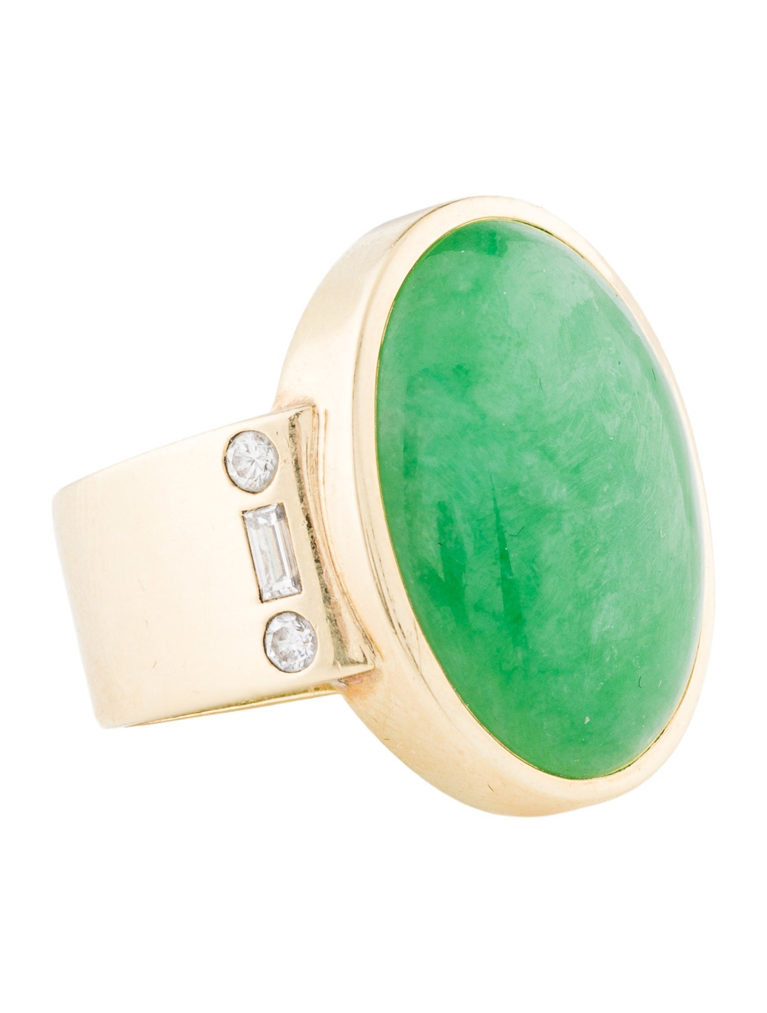 Ring 18K Jadeite & Diamond Cocktail