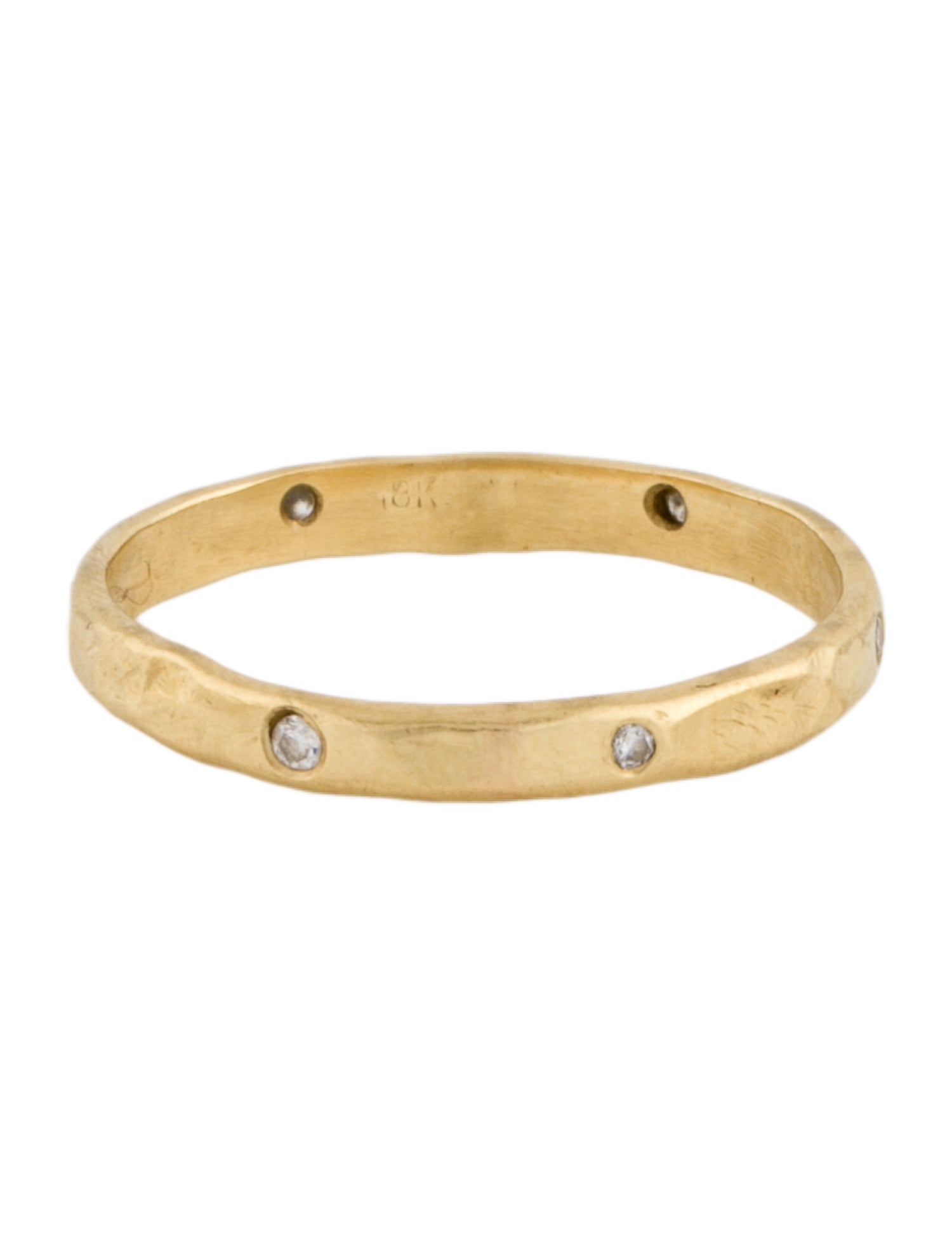 Ring 18K Diamond Hammered Band