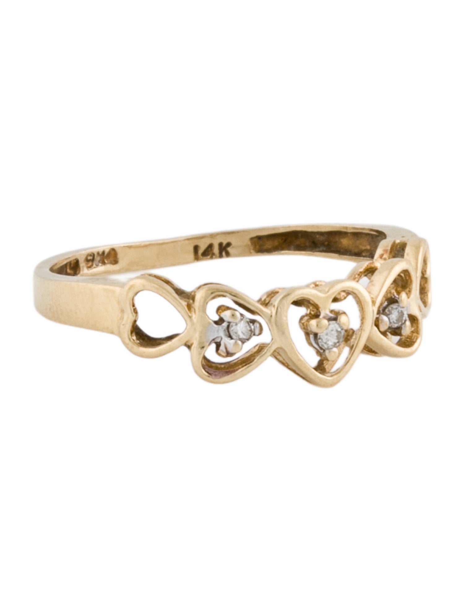 Ring 14K Diamond Heart Cocktail