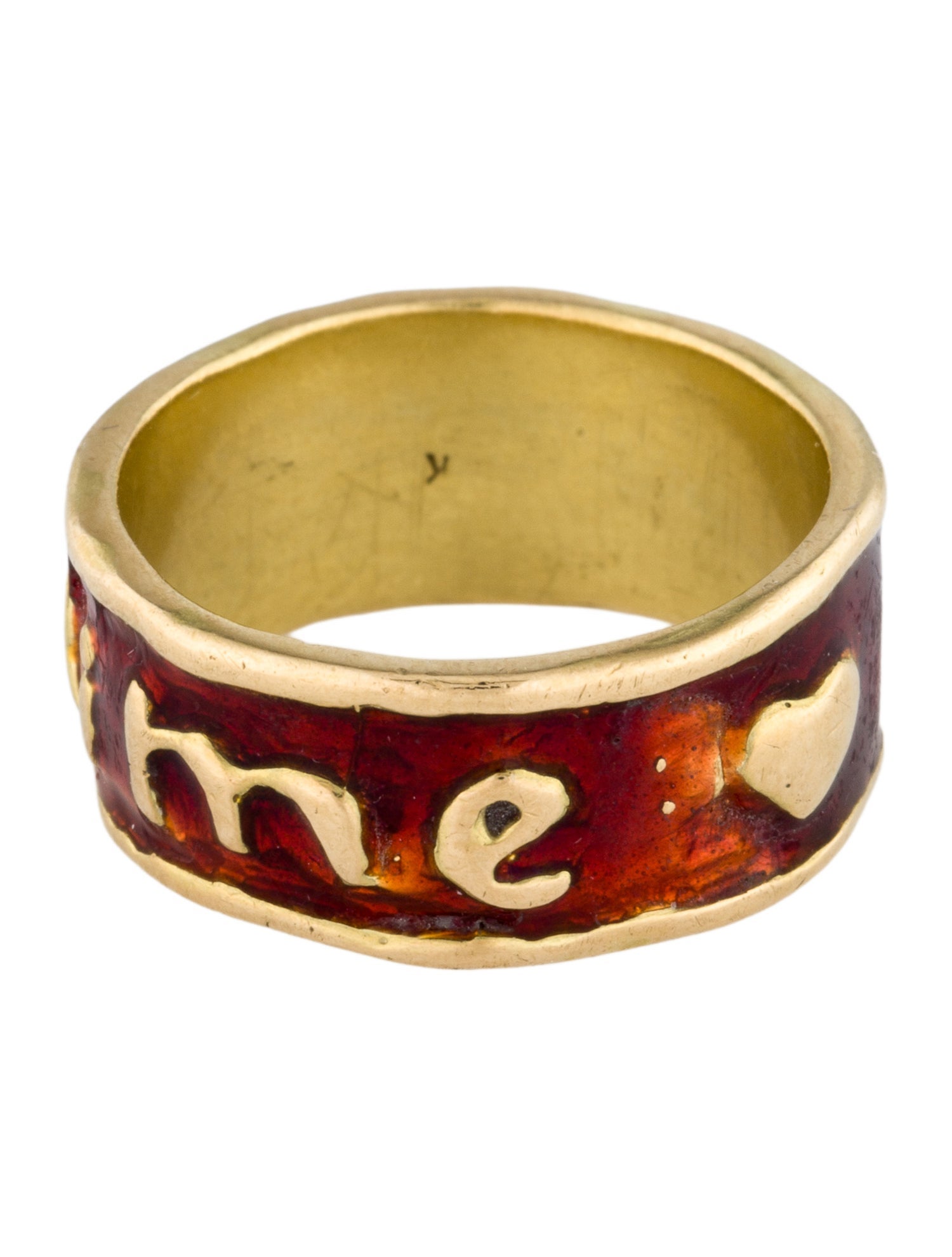 Ring 18K Enamel Je t'aime Band