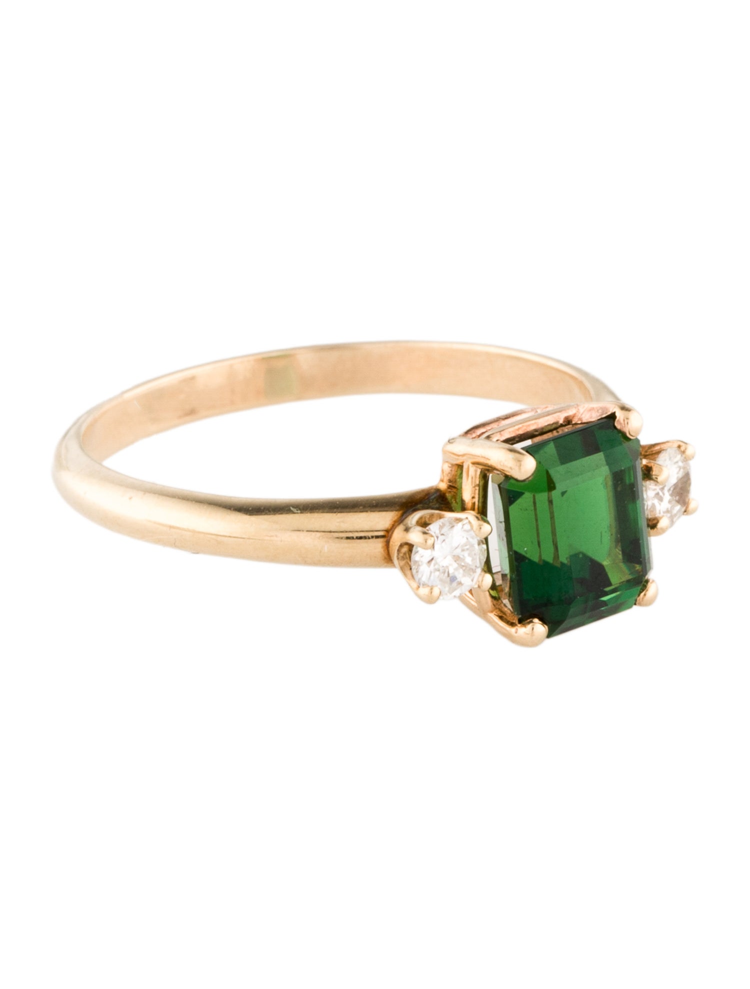 Ring 14K 1.31ct Tourmaline & Diamond Cocktail Ring