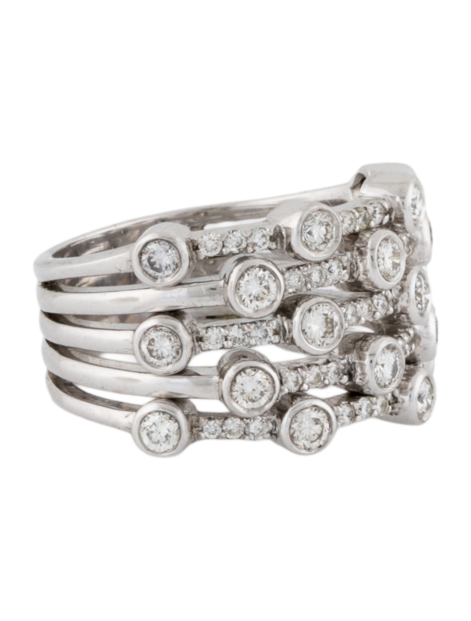 Ring 18K 1.39 ctw Diamond Stacked Band