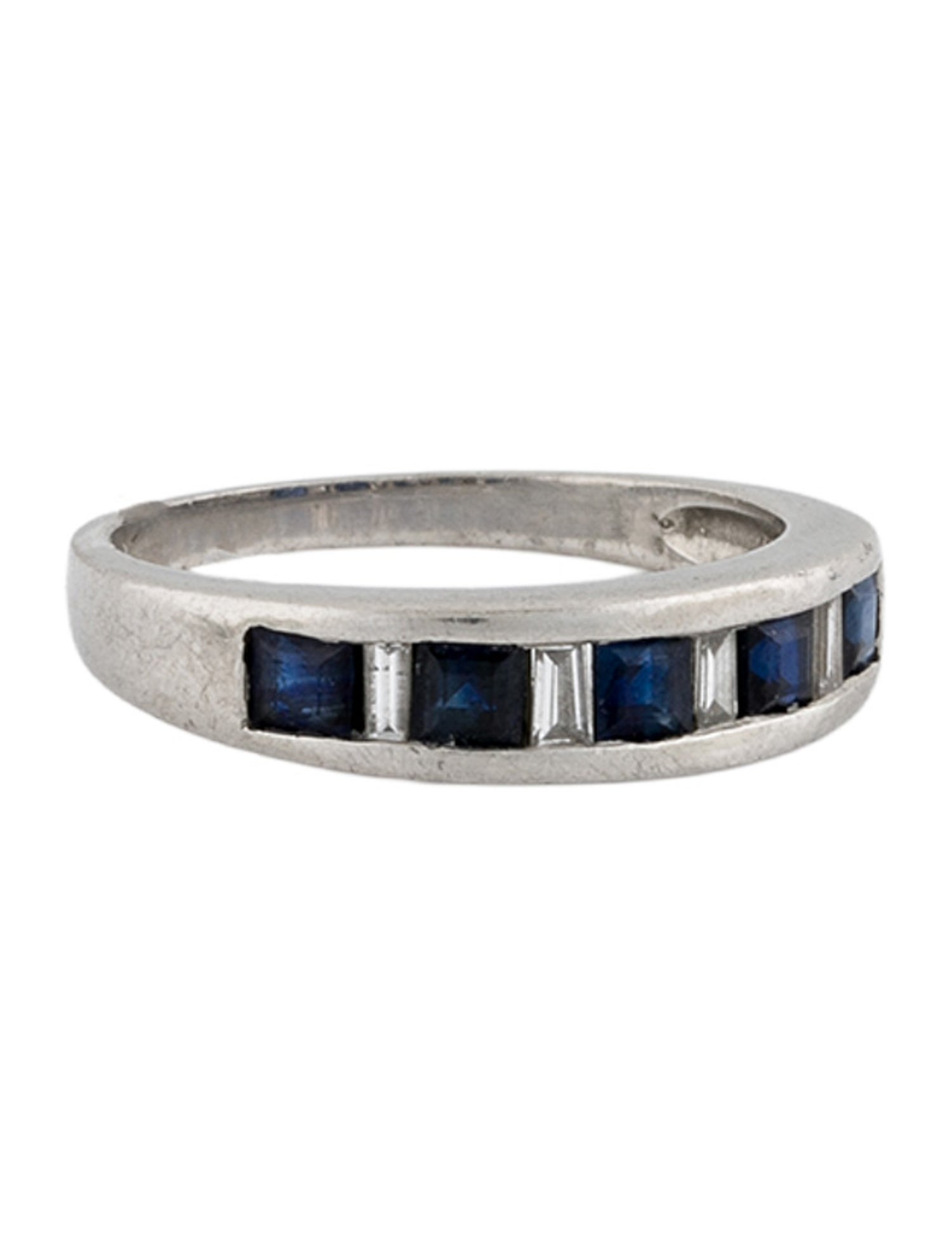 Ring Platinum Sapphire & Diamond Band