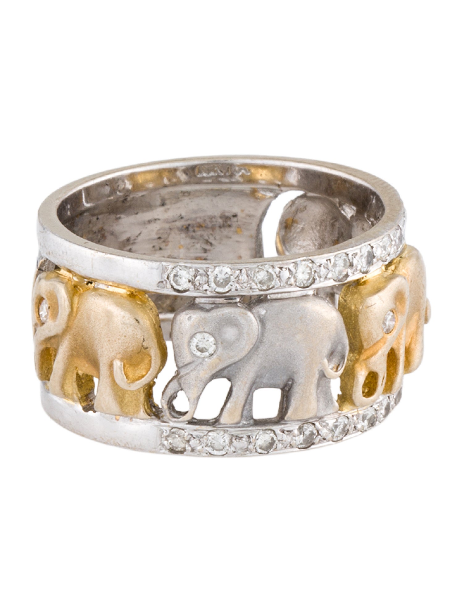 Ring 18K Diamond Elephant Band