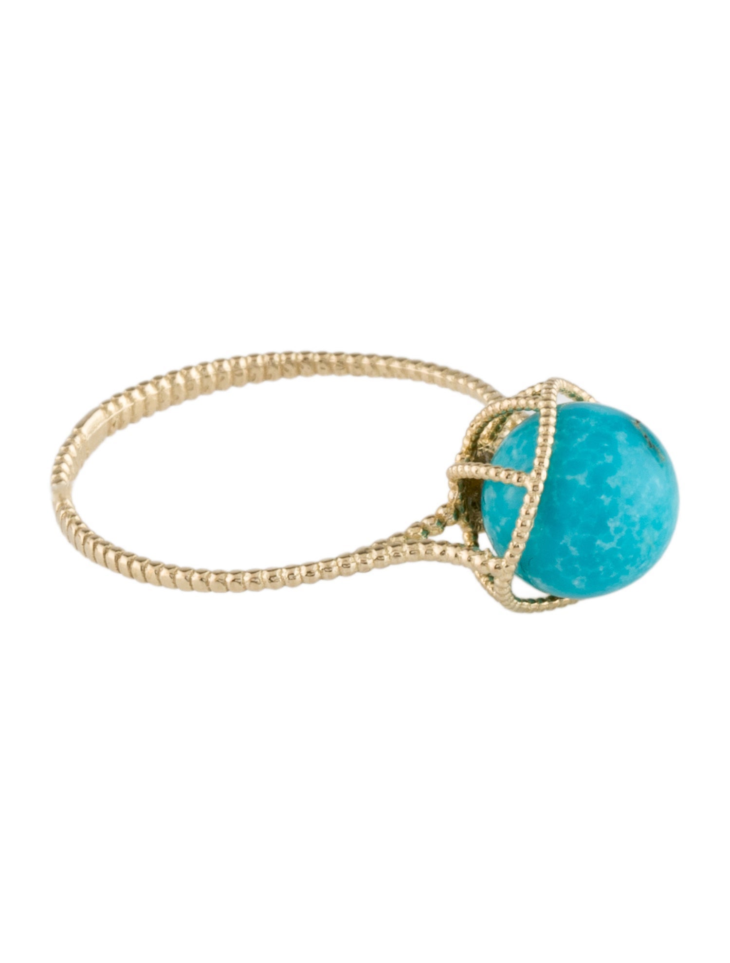 Ring 14K Turquoise Cocktail Ring