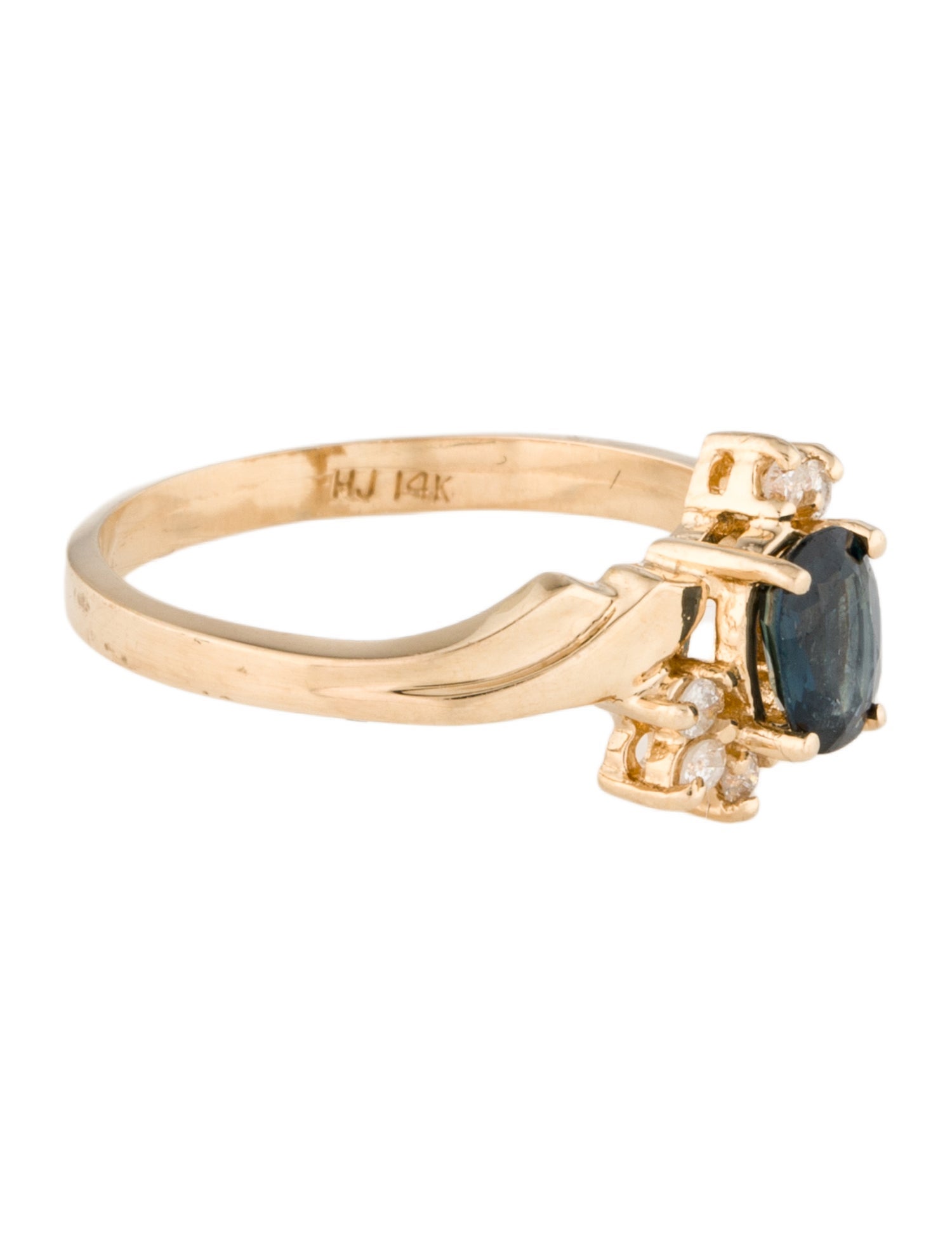 Ring 14K Sapphire & Diamond Cocktail Ring