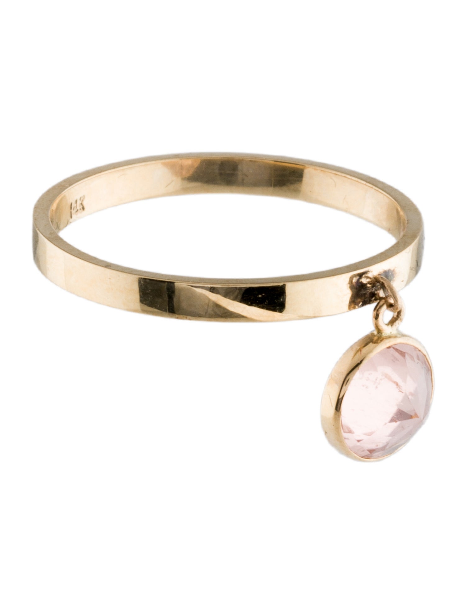 Ring 14K Tourmaline Charm Dangle