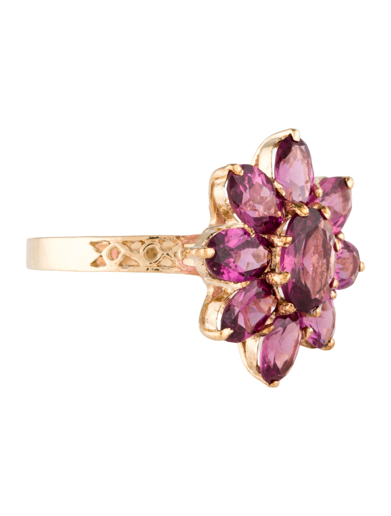 Ring 10K 5.19ctw Rhodolite Cocktail Ring