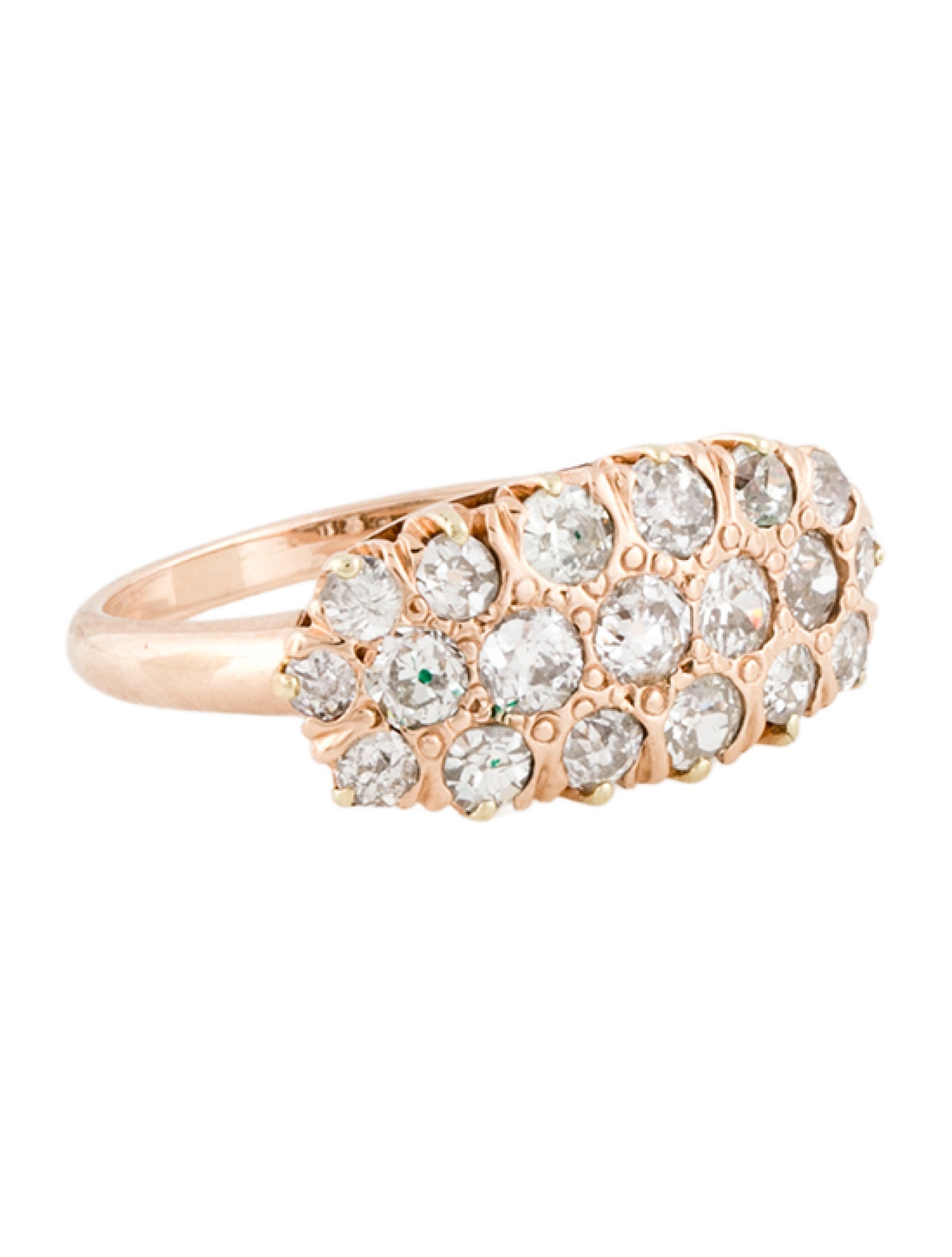 Ring Vintage 14K 1.65ctw Diamond Cocktail