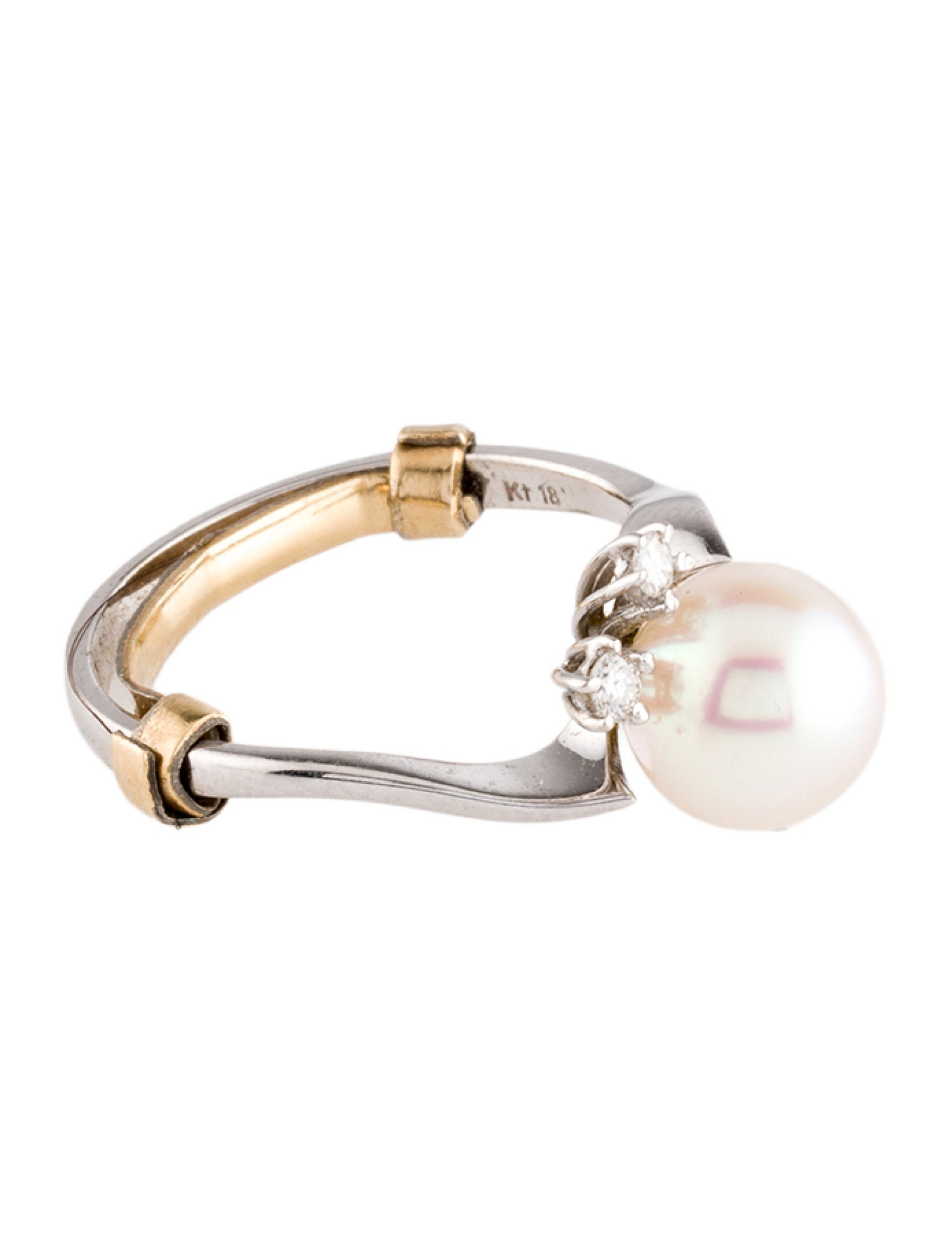 Ring 18K Pearl & Diamond Cocktail Ring