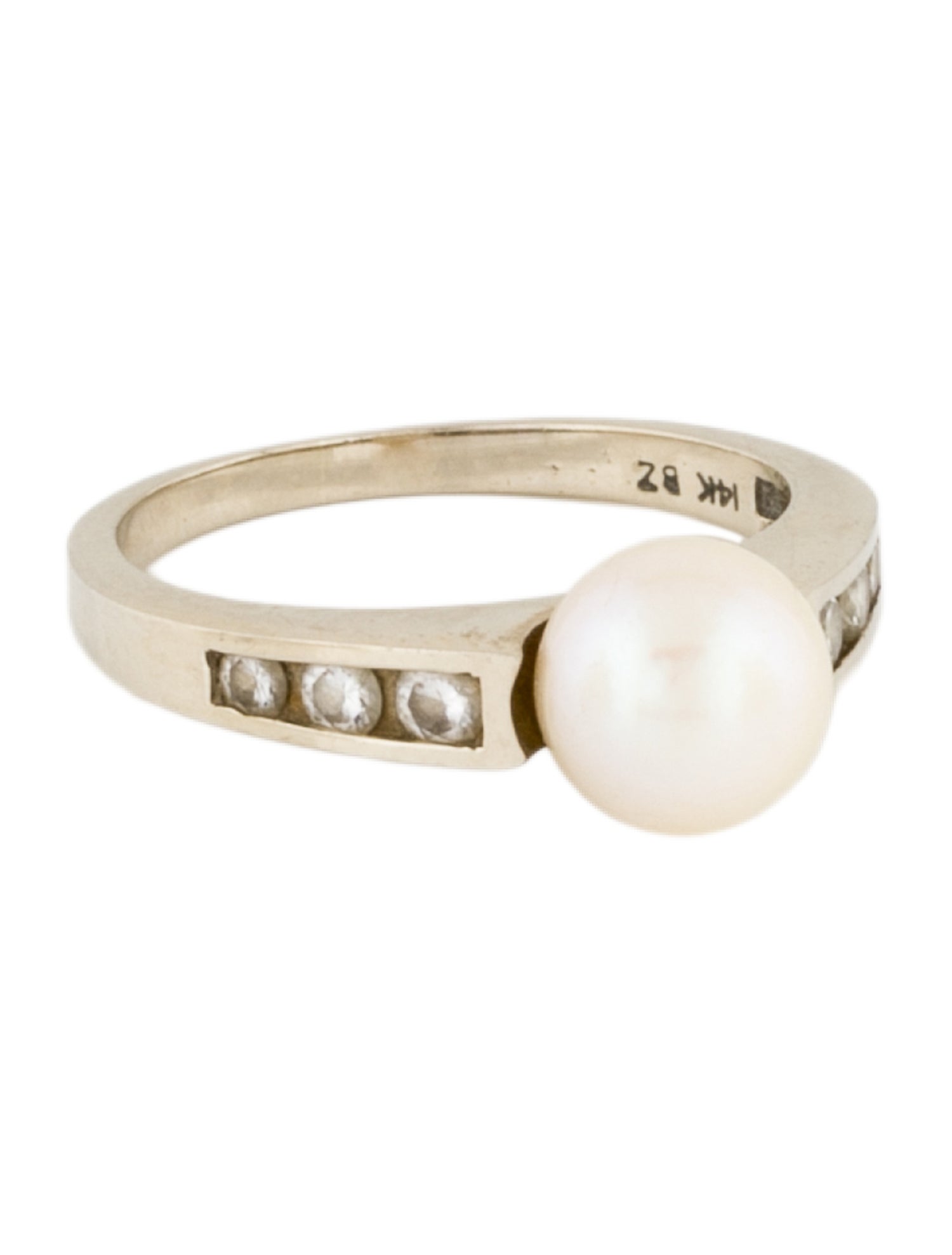 Ring 14K Pearl & Diamond Cocktail