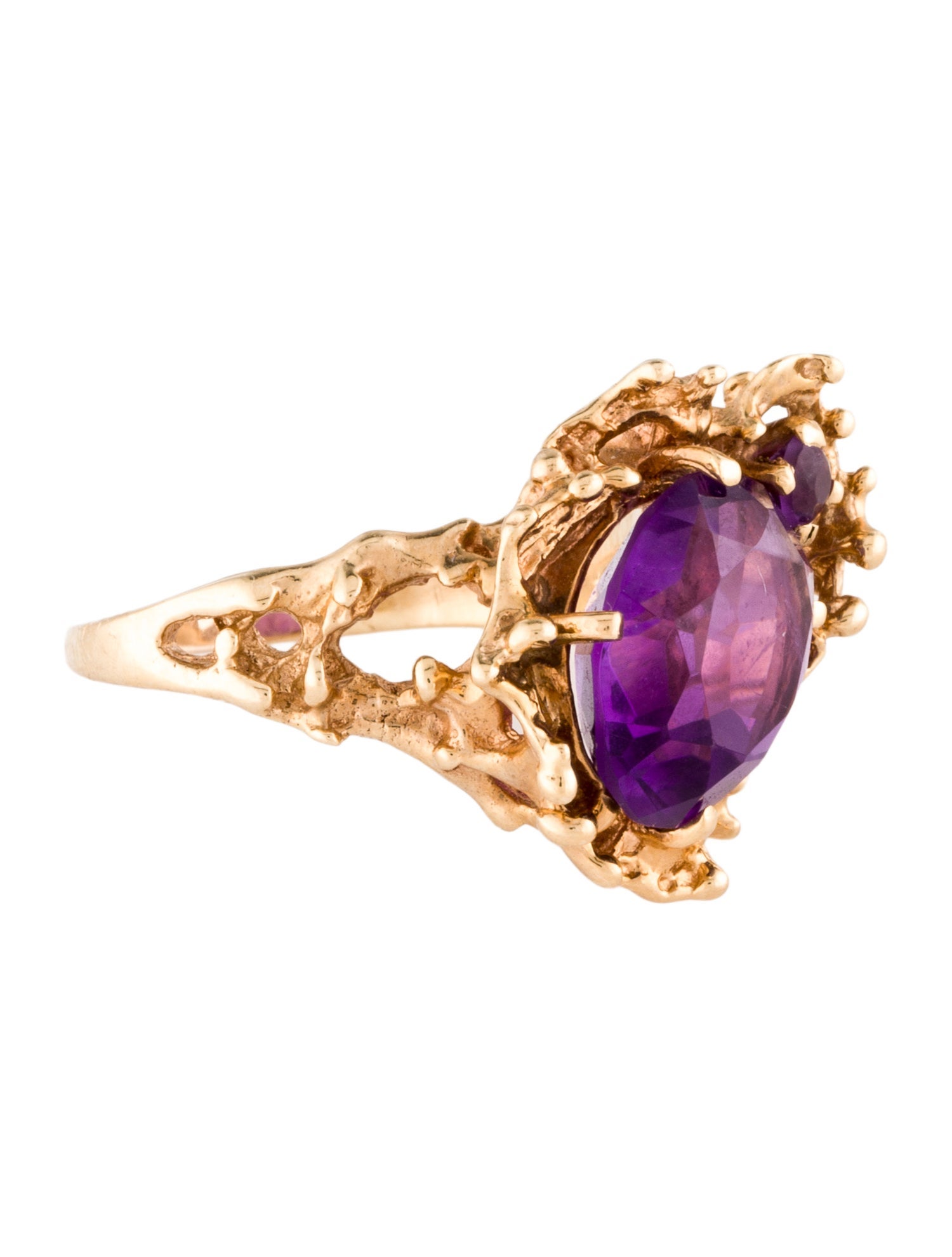 Ring 14K Amethyst Cocktail Ring