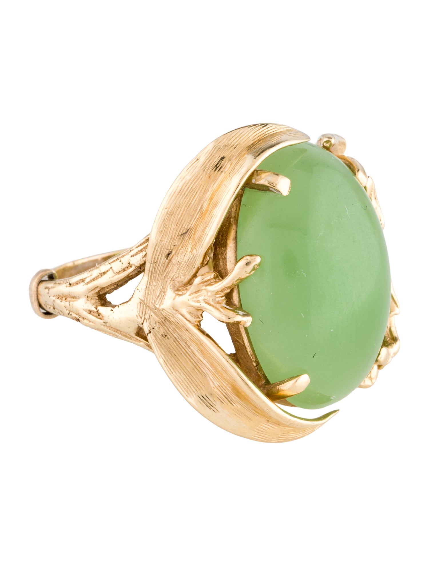 Ring 14K 7.93ct Nephrite Cocktail