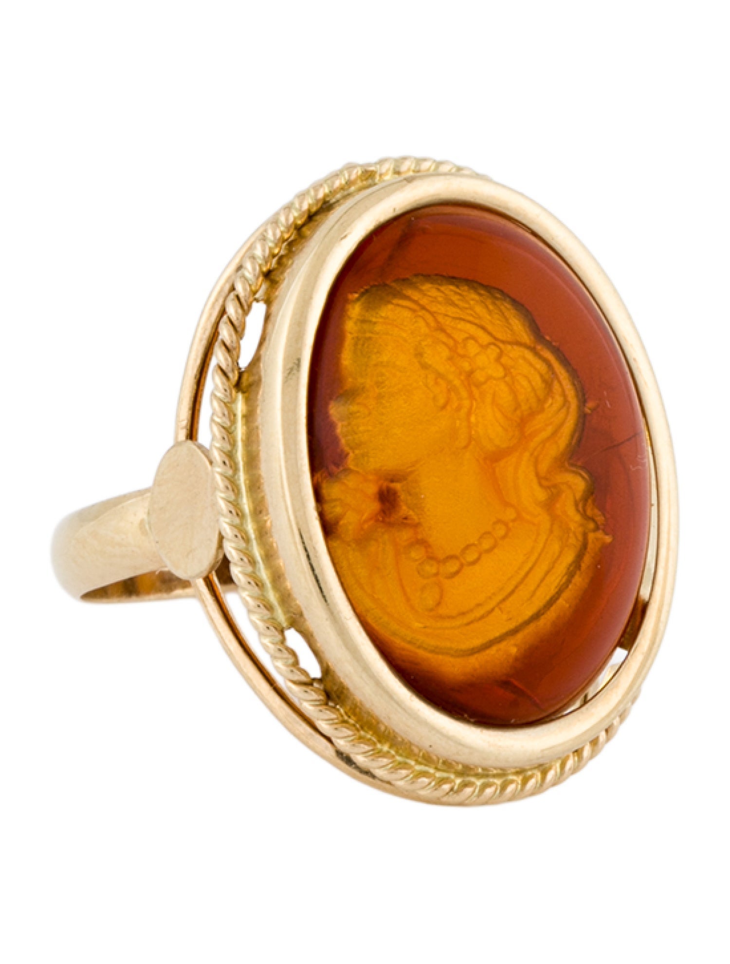Ring Rossana 14K Amber Intaglio Cocktail