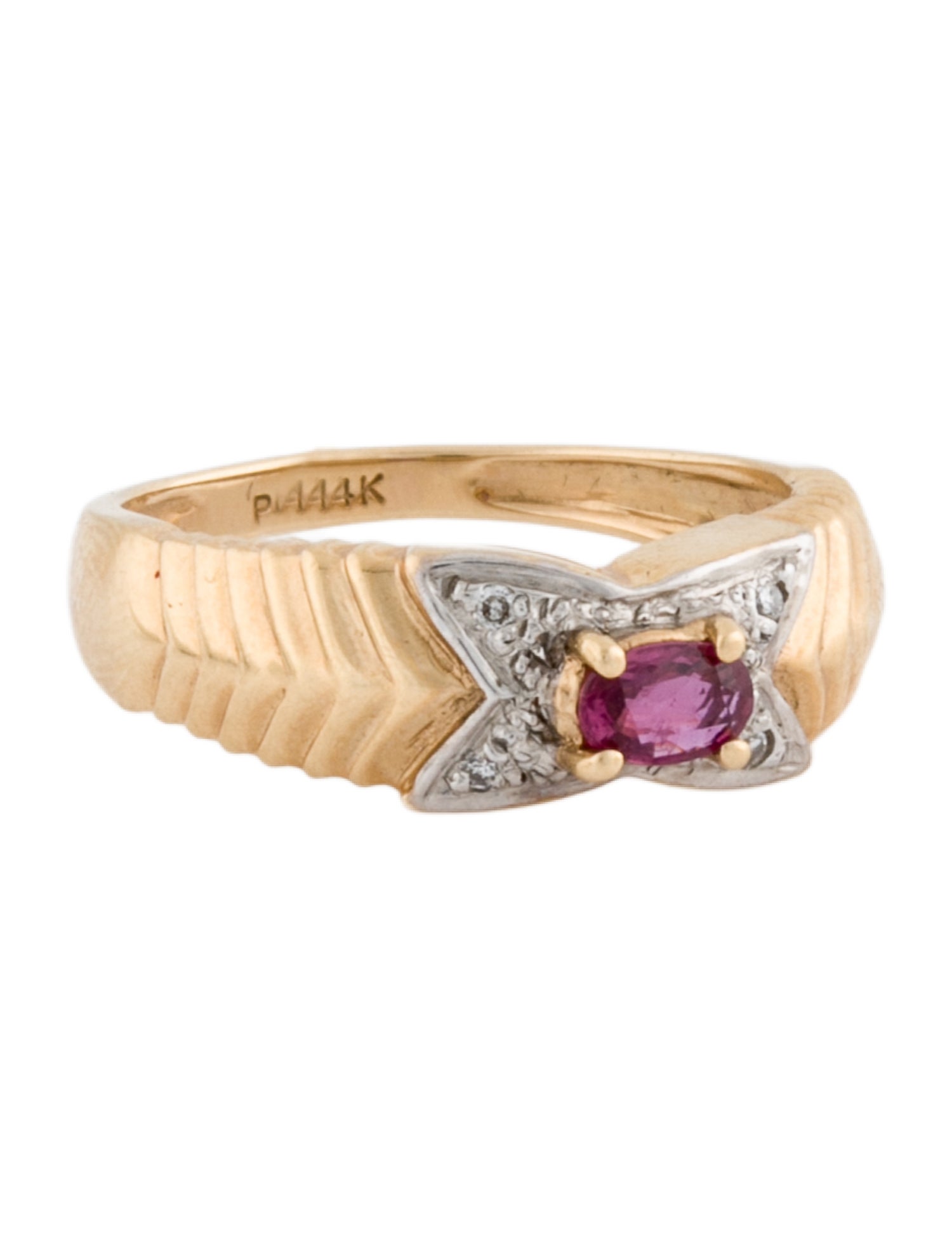 Ring 14K Ruby & Diamond Cocktail