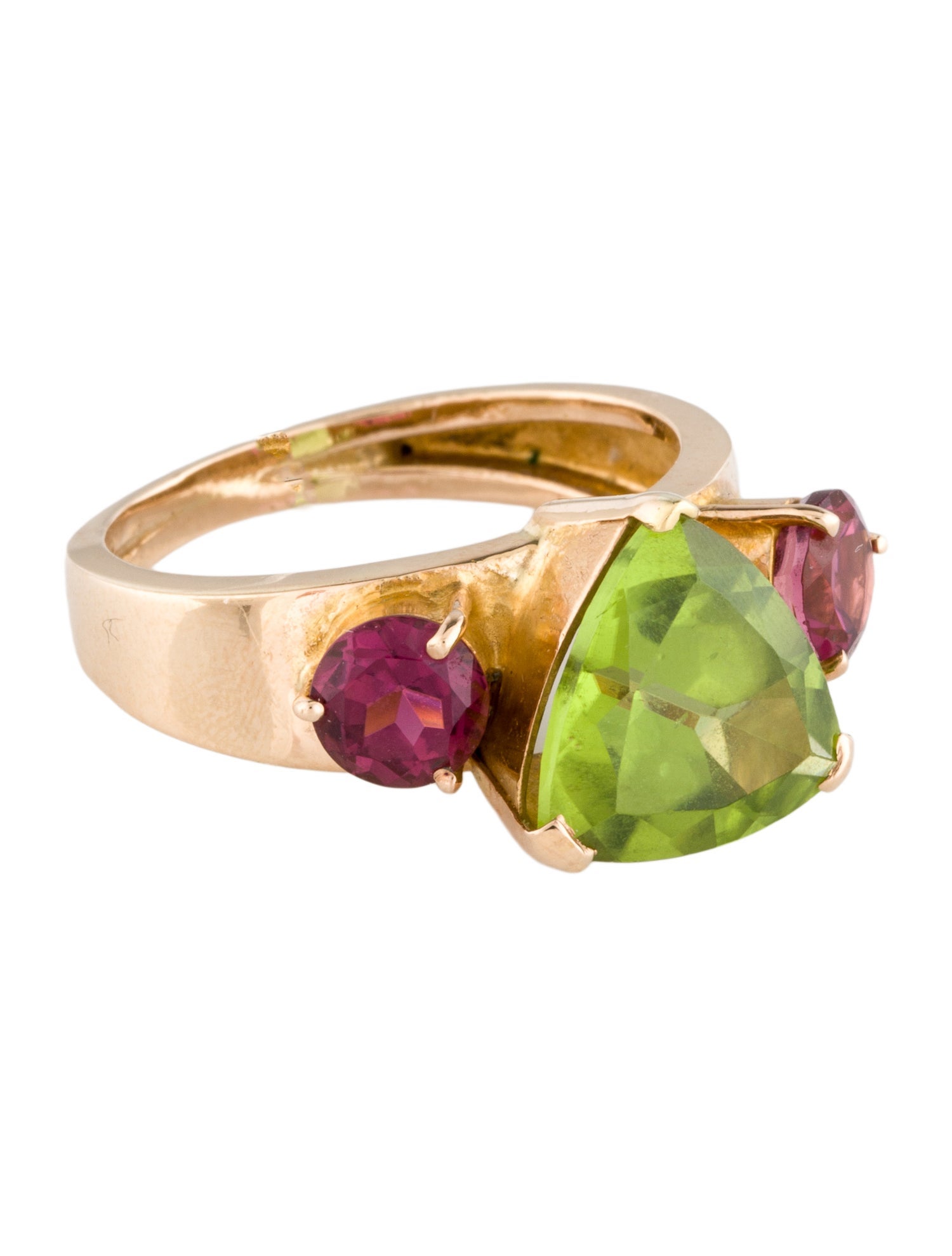 Ring 18K 4.75ct Peridot & Tourmaline Cocktail Ring