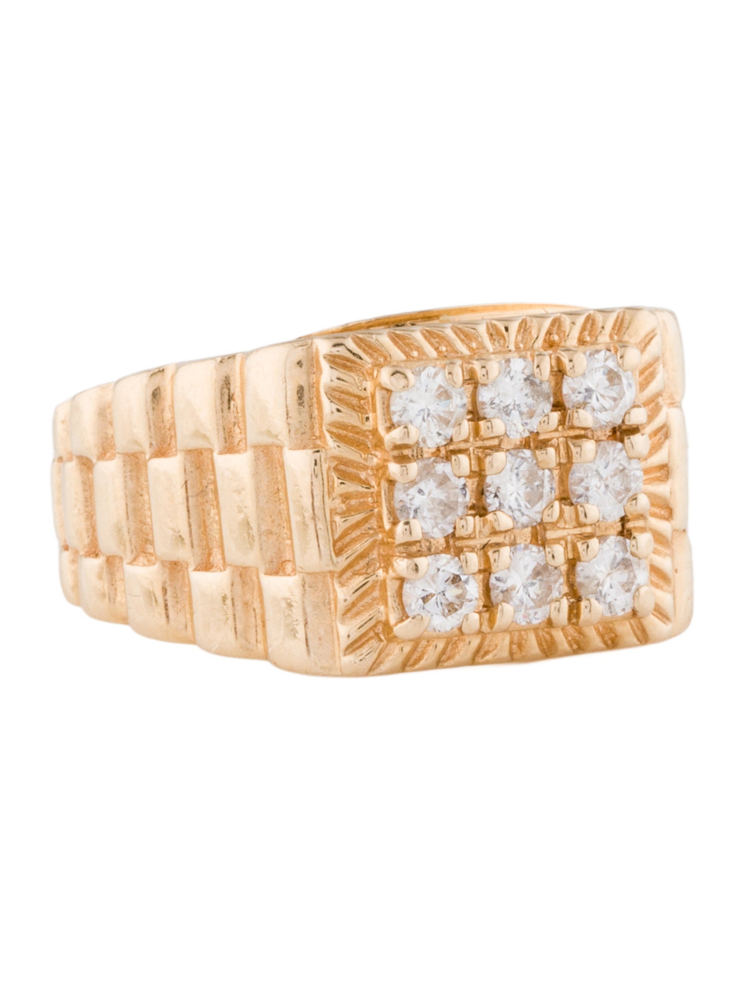 Ring 14K Diamond Signet Ring