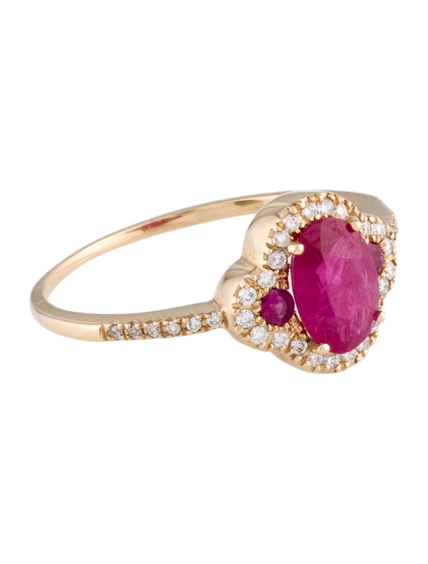 Ring 14K Ruby & Diamond Cocktail Ring