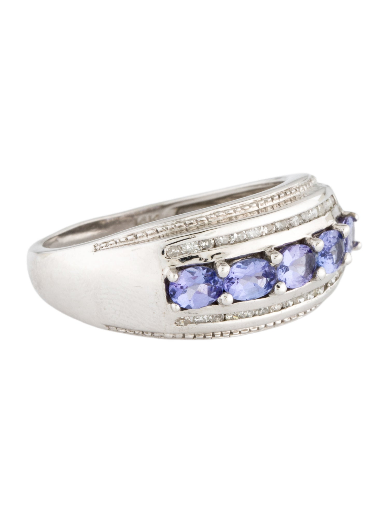 Ring 14K Tanzanite & Diamond Band