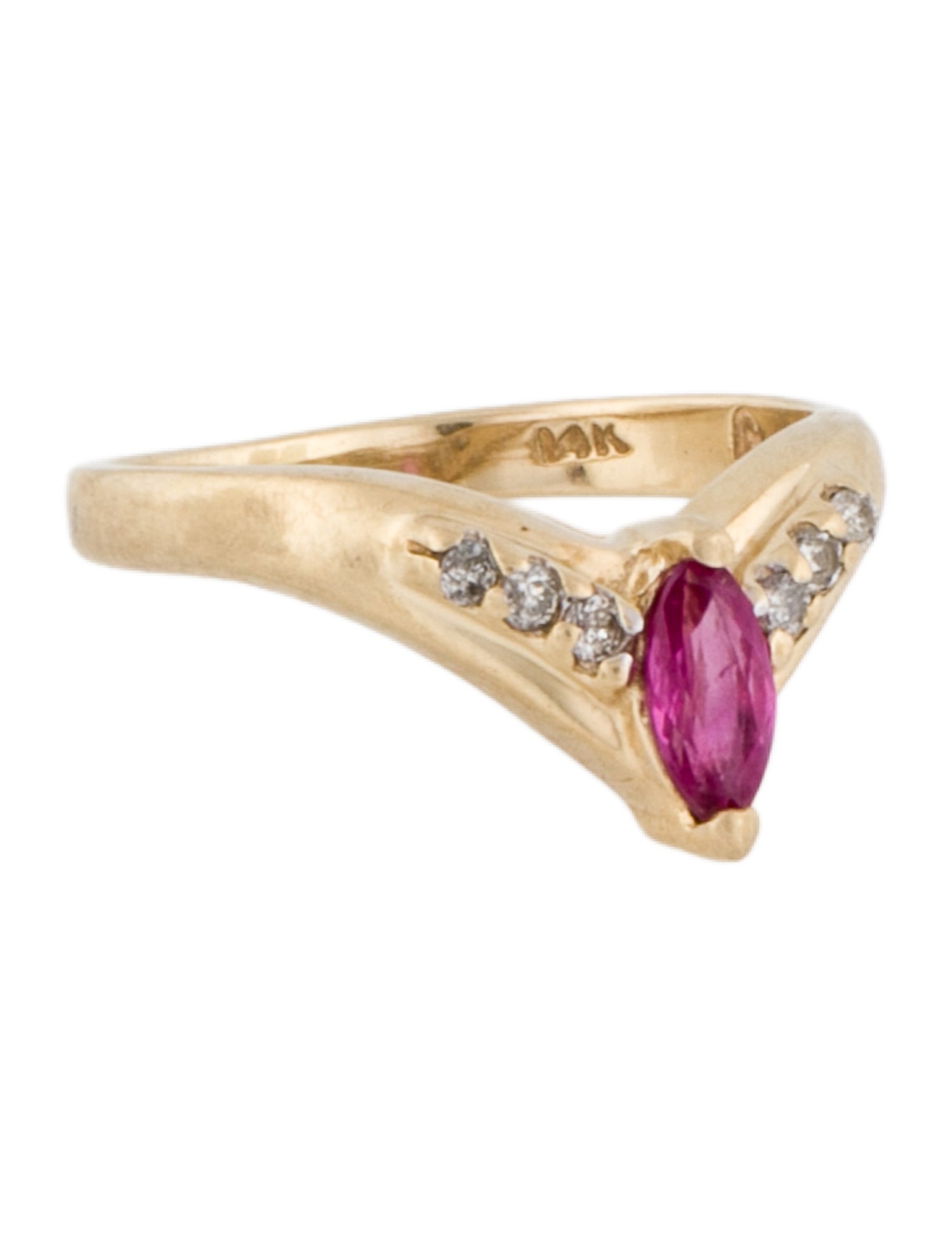 Ring 14K Ruby & Diamond Cocktail