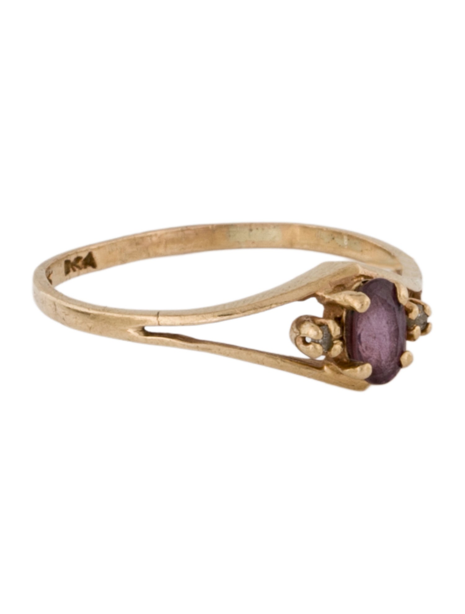 Ring 10K Sapphire & Diamond Cocktail