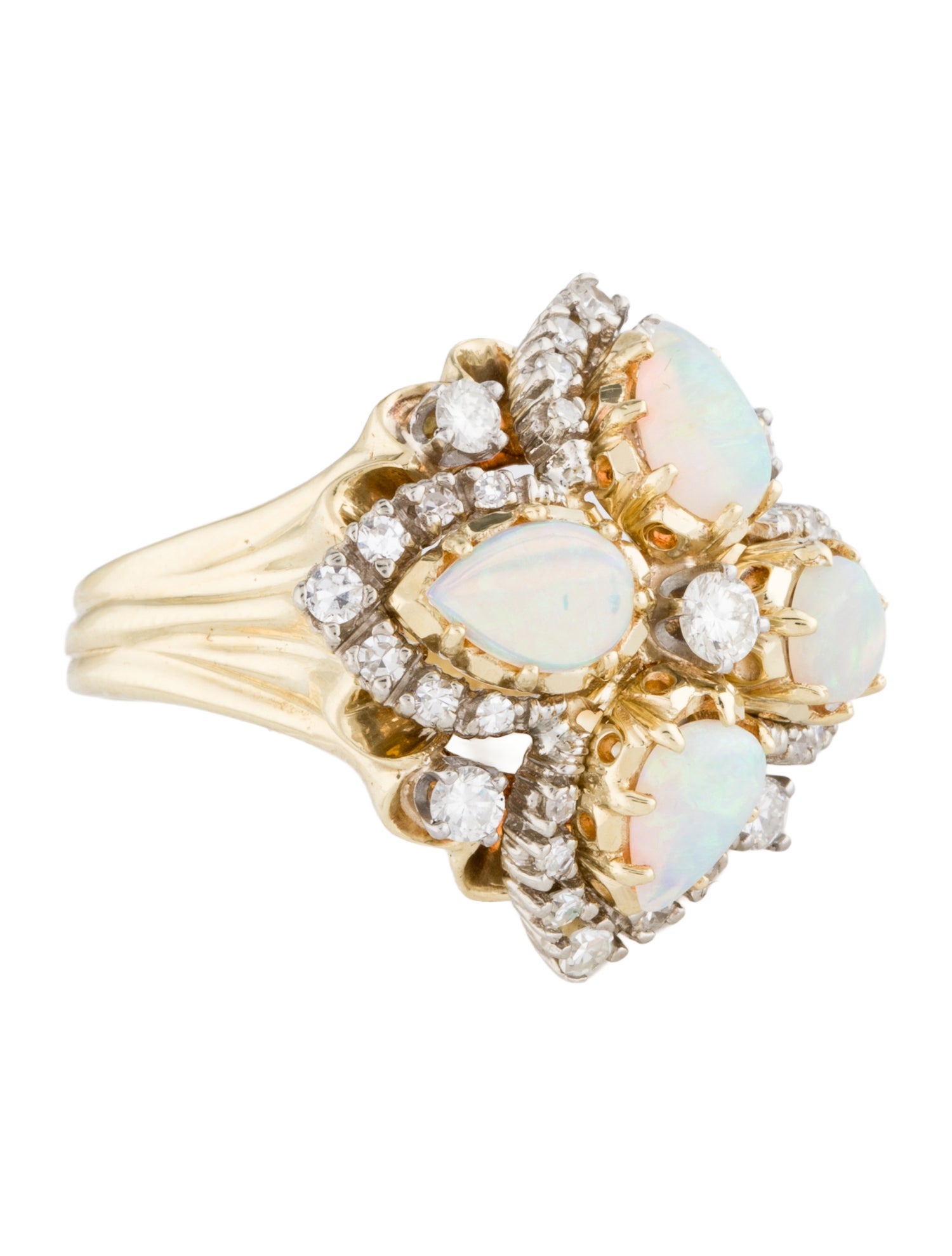Ring 18K Opal & Diamond Cocktail