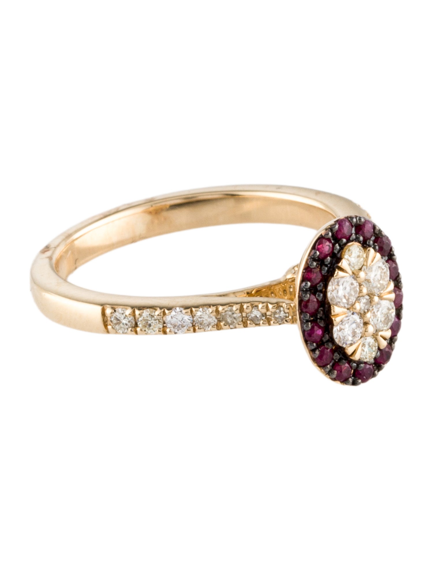 Ring 14K Ruby & Diamond Cocktail