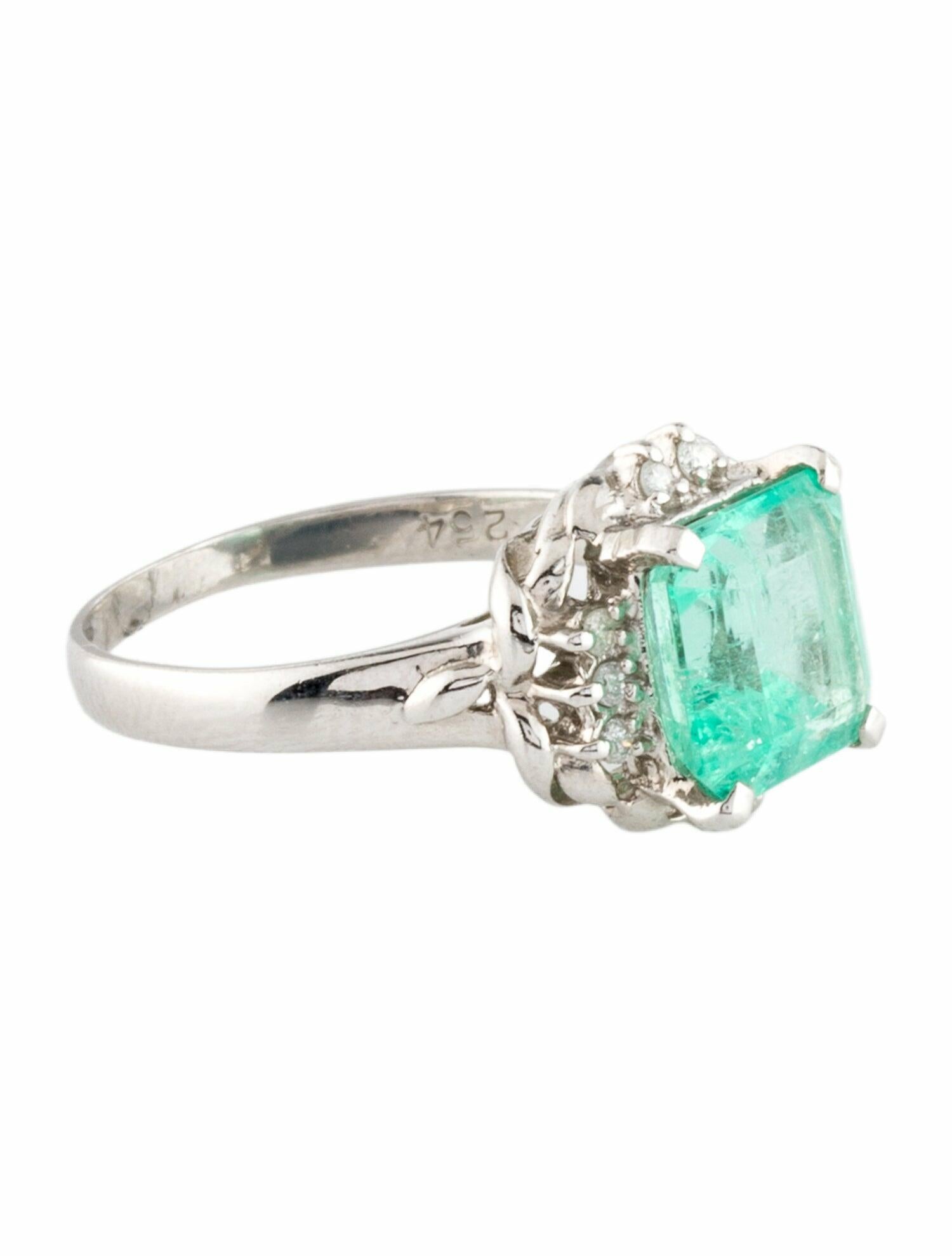 Ring Platinum 2.54ct Colombian Emerald & Diamond Cocktail Ring