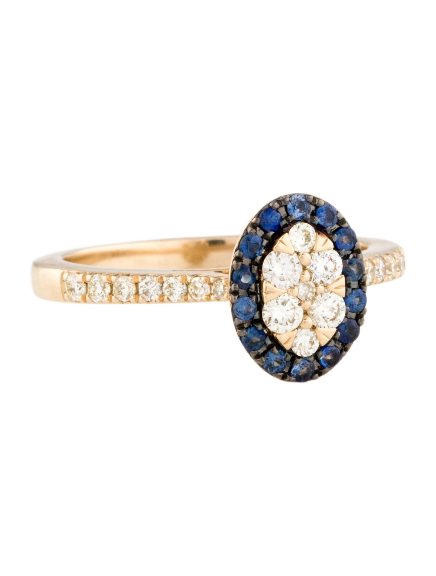 Ring 14K Sapphire & Diamond Cocktail