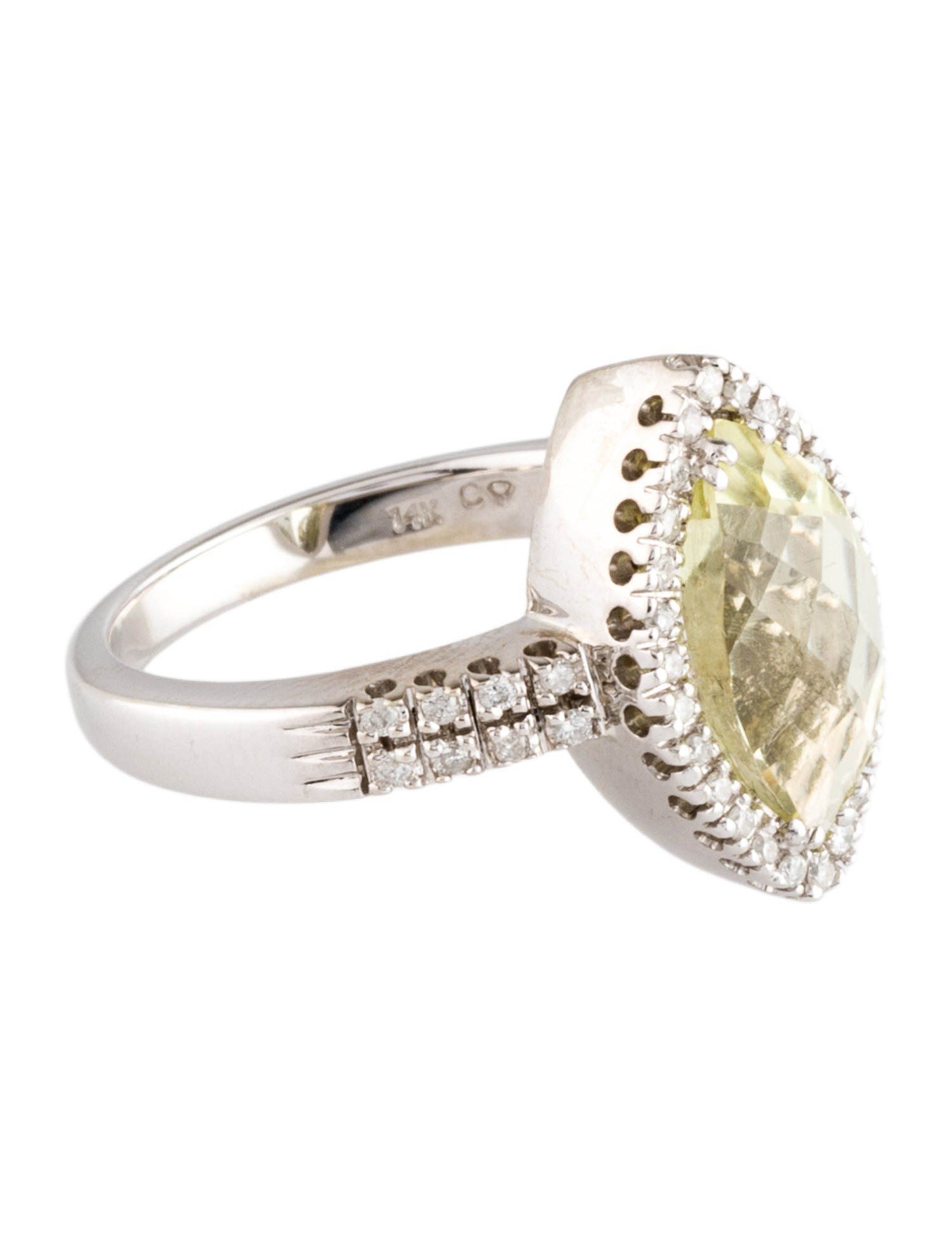 Ring 14K Citrine & Diamond Cocktail Ring