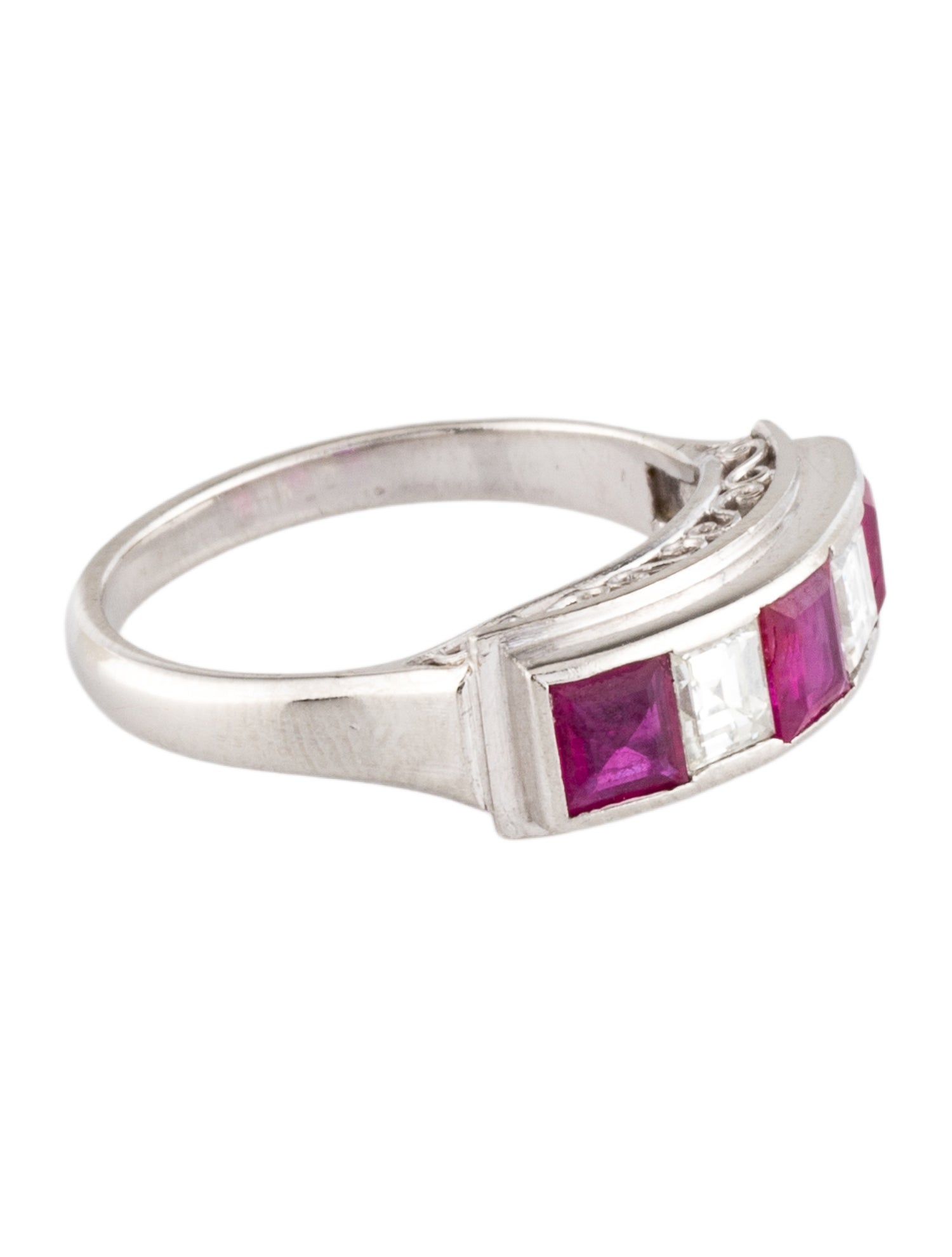 Ring Platinum Ruby & Diamond Cocktail Ring