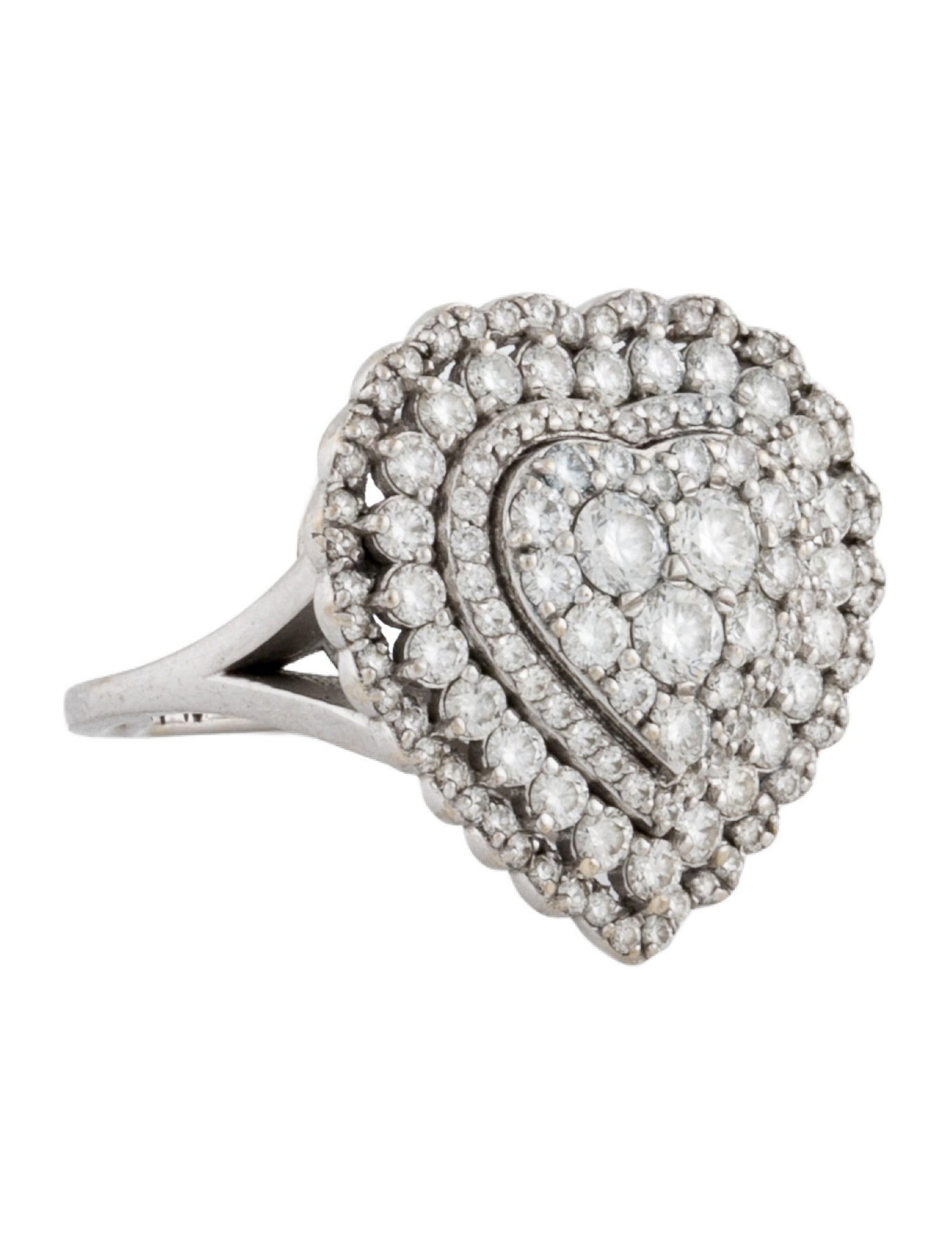 Ring 14K 1.35ctw Diamond Heart Cocktail