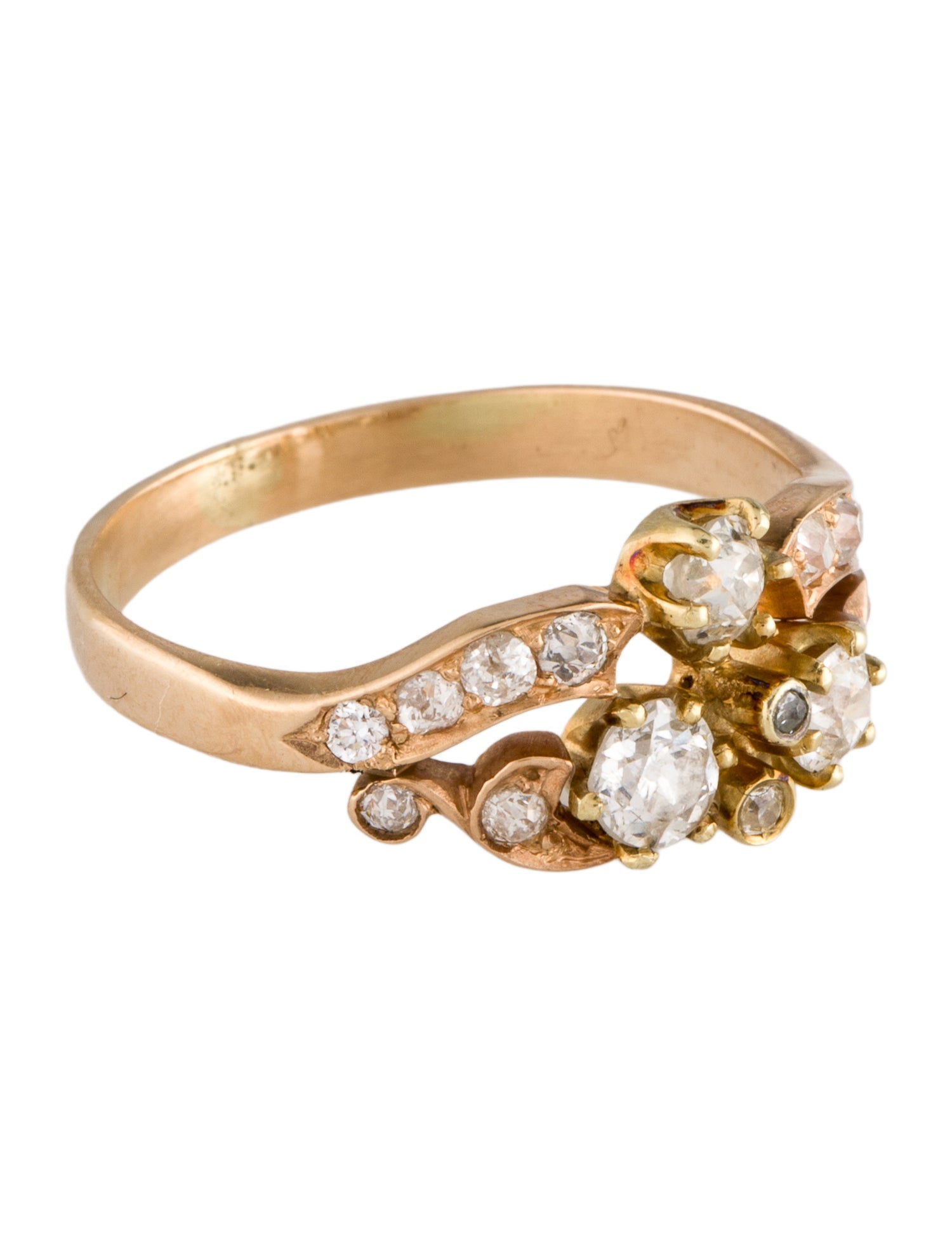 Ring Vintage 14K Diamond Wedding Set