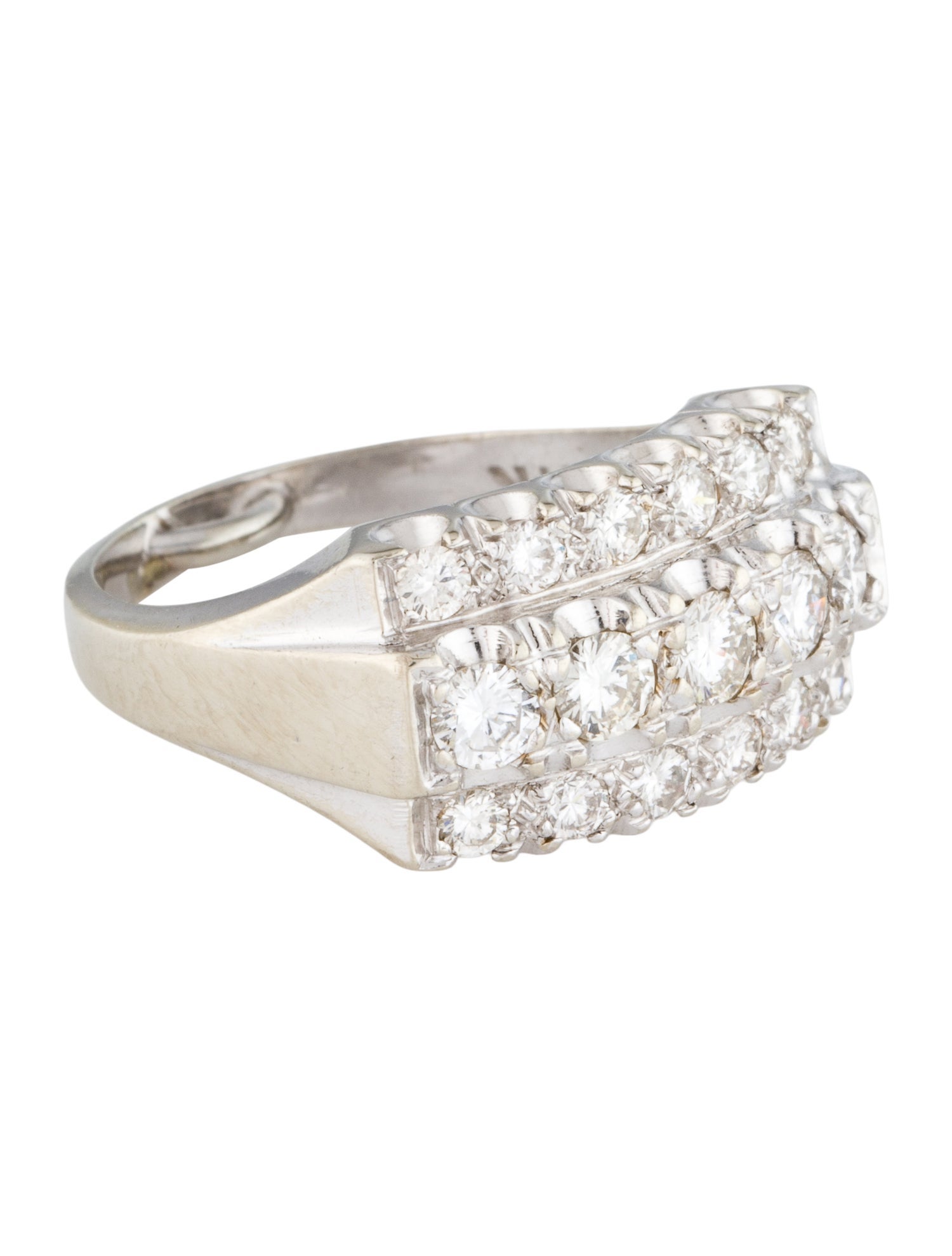 Ring 14K Diamond Triple Row Band