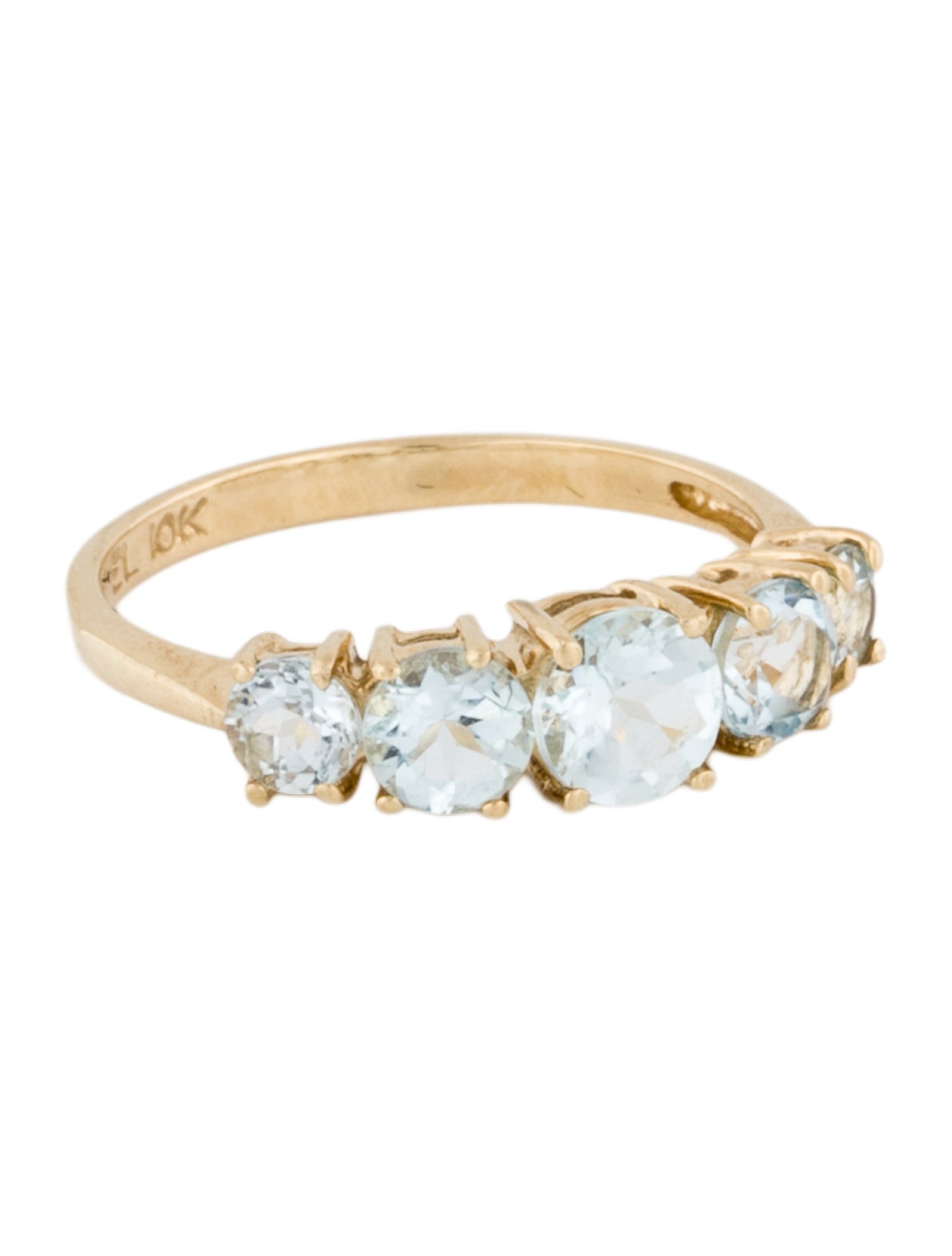 Ring 10K 1.14CTW Aquamarine Five Stone ring