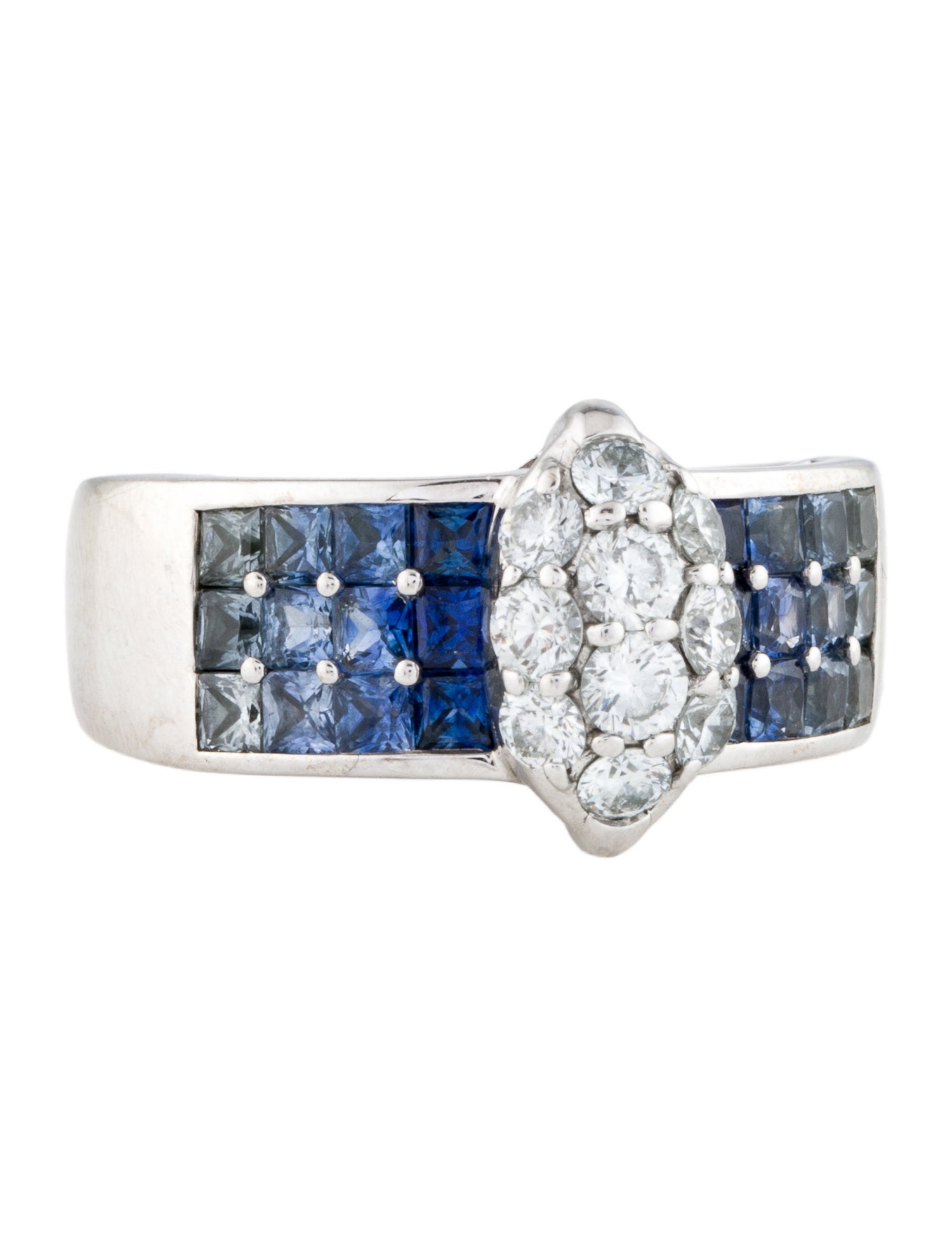 Ring 18K Sapphire & Diamond Cocktail