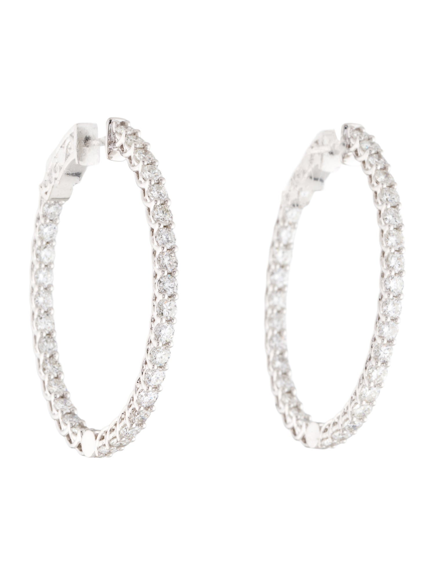 Ring 14K 3.49ctw Diamond Oval Hoop Earrings