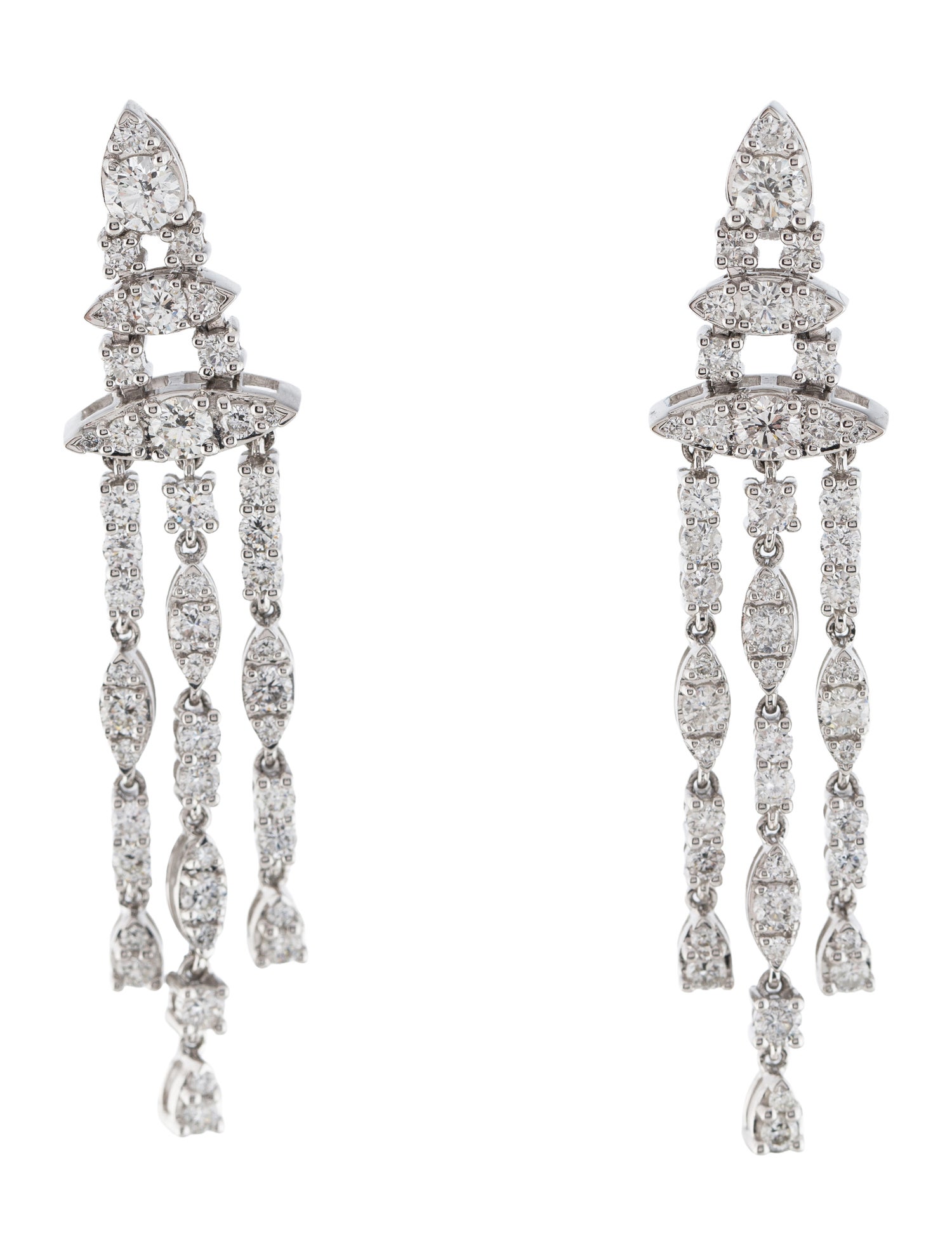 Ring 18K 3.81ctw Diamond Drop Earrings