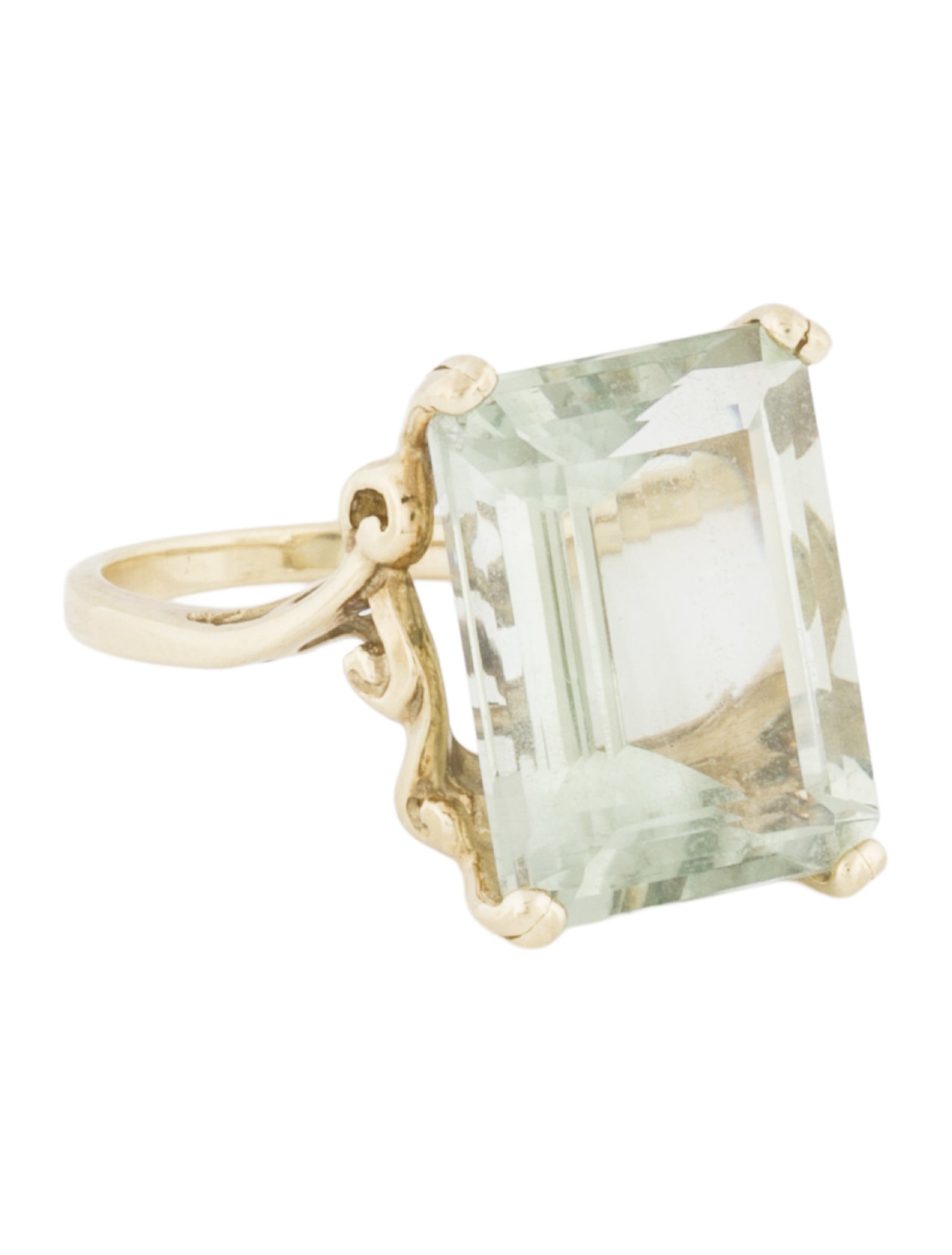 Ring 10K 10.71ctw Prasiolite Cocktail