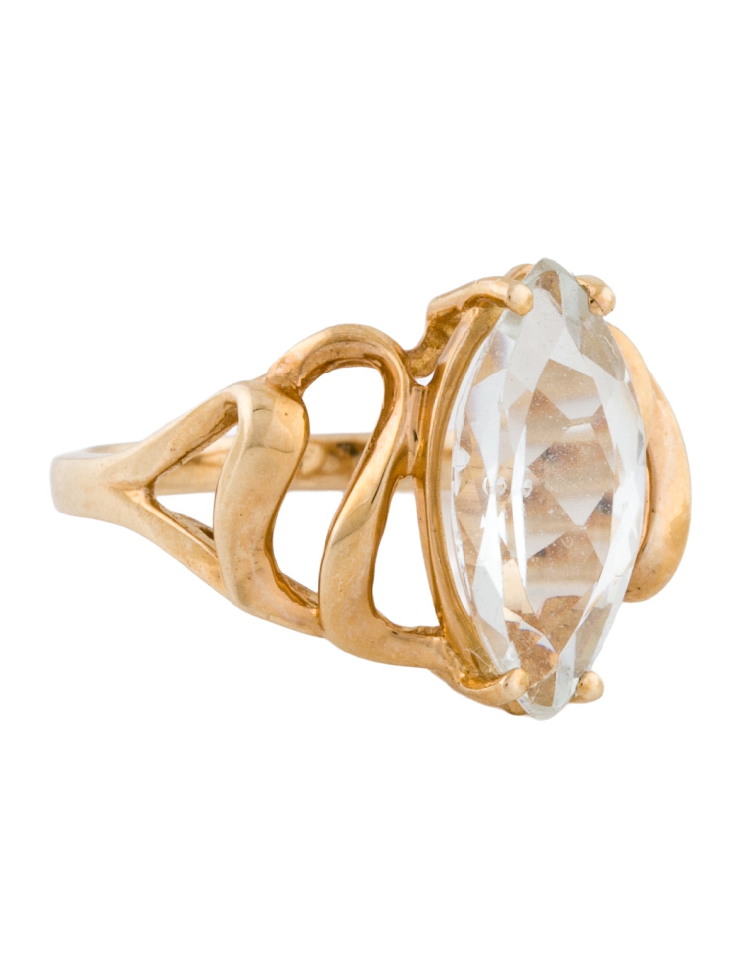 Ring 10K 2.21ct Beryl Cocktail