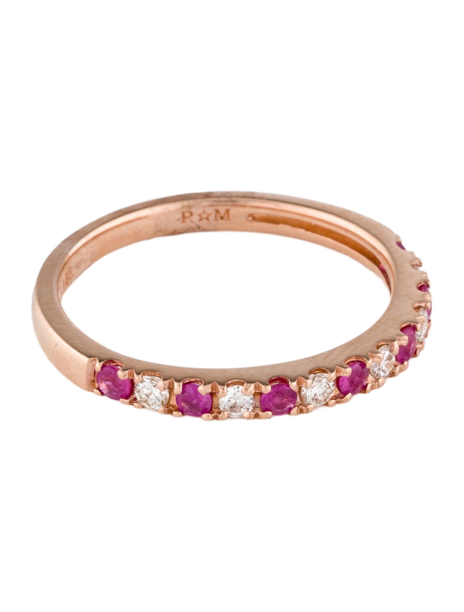 Ring 14K Ruby & Diamond Band