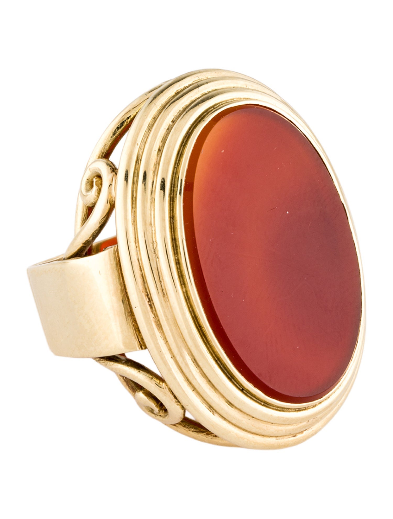 Ring 14K Carnelian Cocktail