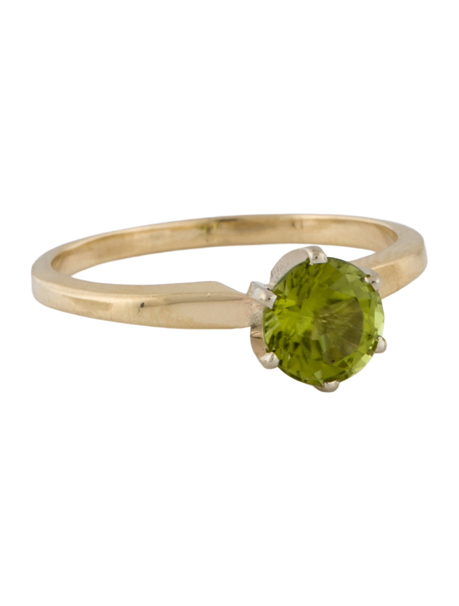 Ring 14K Peridot Solitaire Cocktail