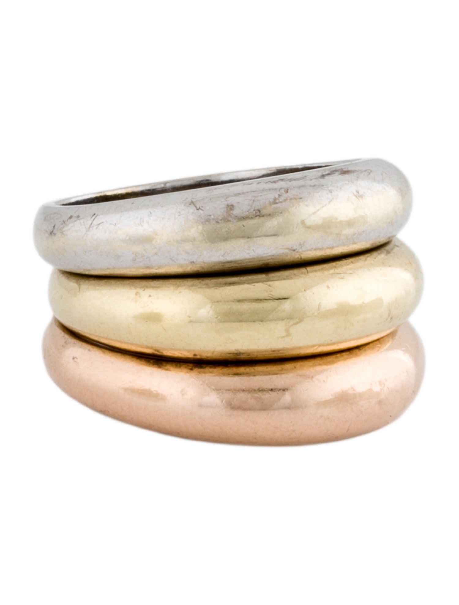 Ring 14K Tri-Color Dome Set