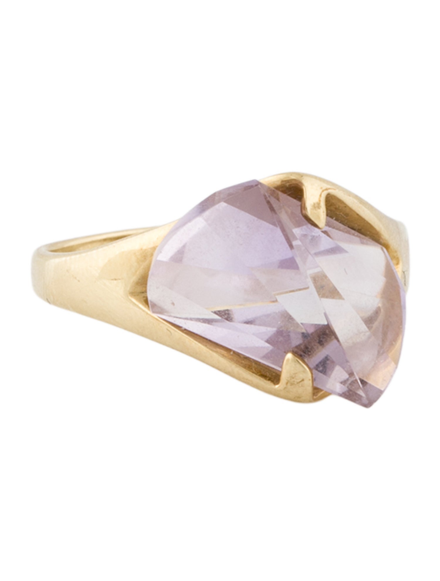 Ring 10K Amethyst Sculptural Cocktail